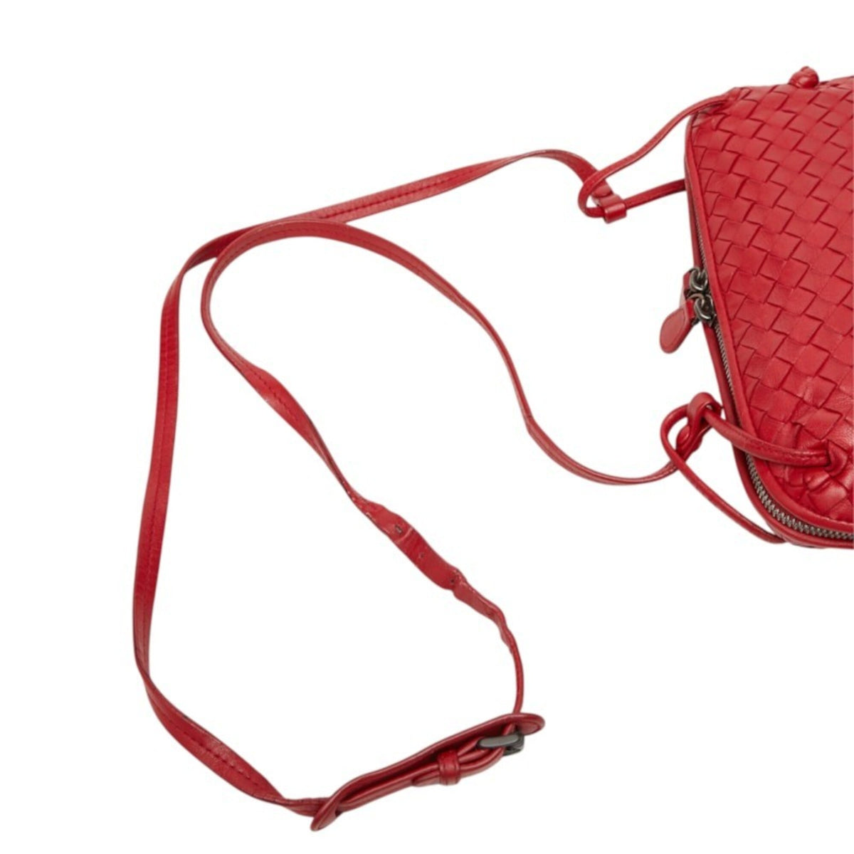 Bottega Veneta Red Color Leather Shoulder Bag (Pre-Owned)