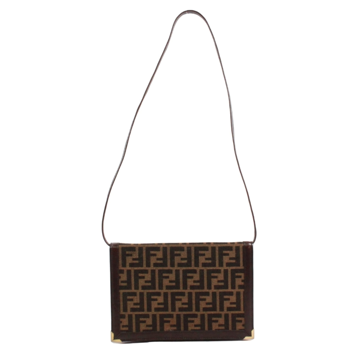 Fendi Brown Canvas Leather Shoulder Bag (Pre-Owned)
