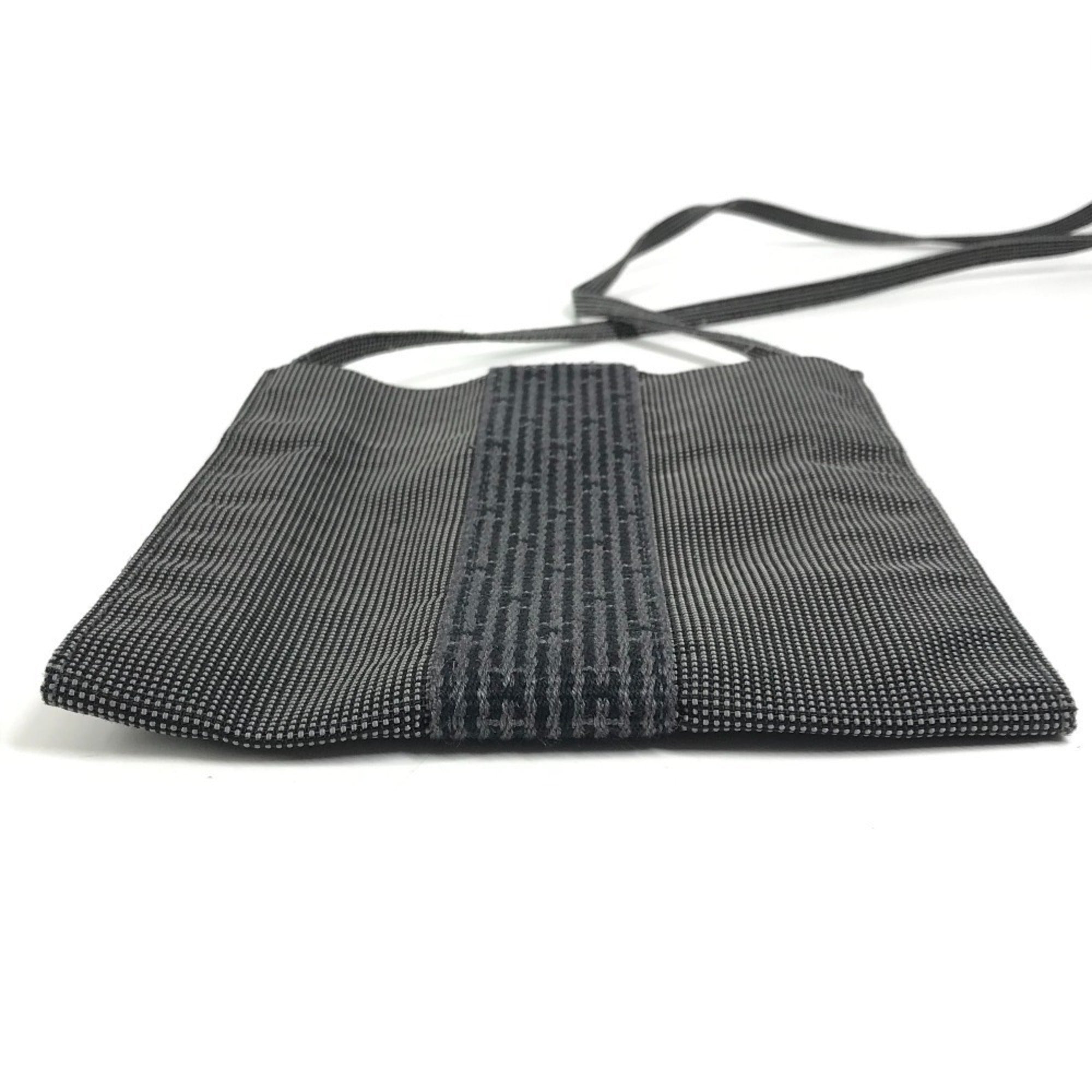 Hermes Gray Polyamide Polyester Pochette Shoulder Bag (Pre-Owned)