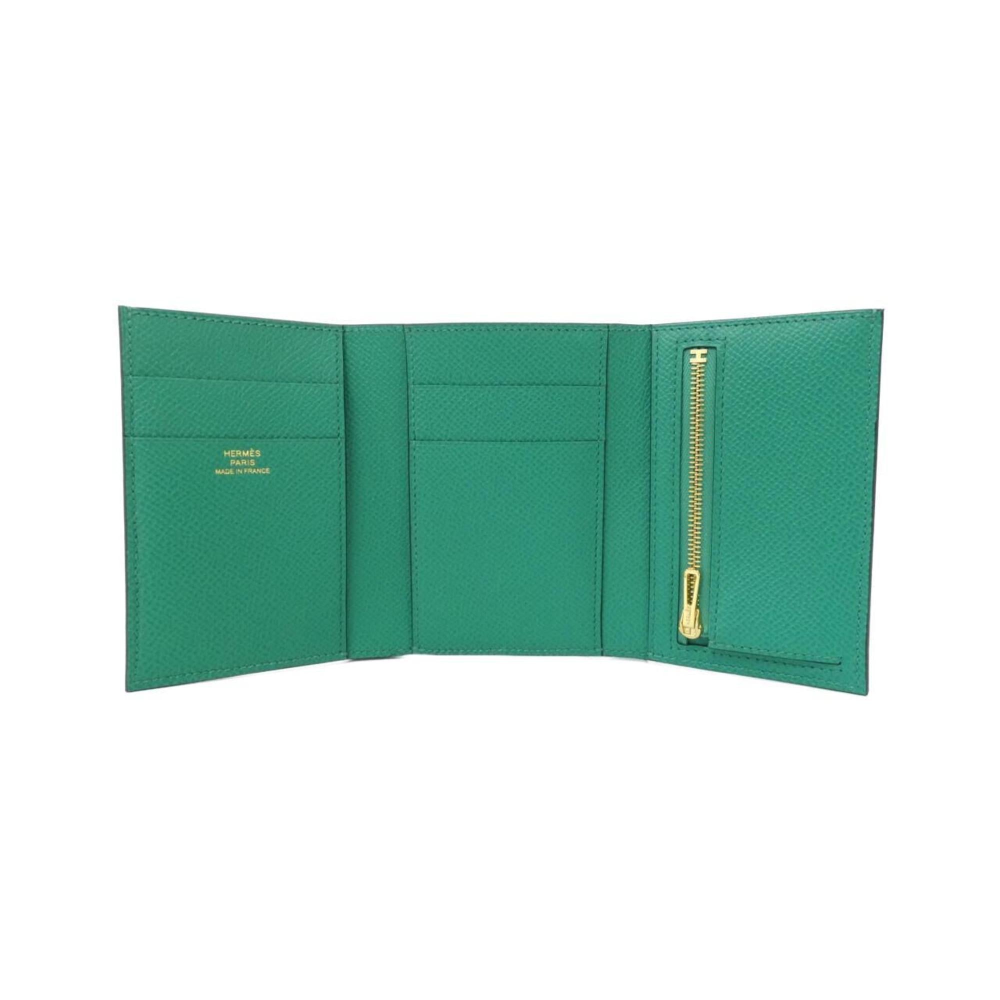 Hermes Green Epsom Leather Wallet (Tri-Fold) (Pre-Owned)