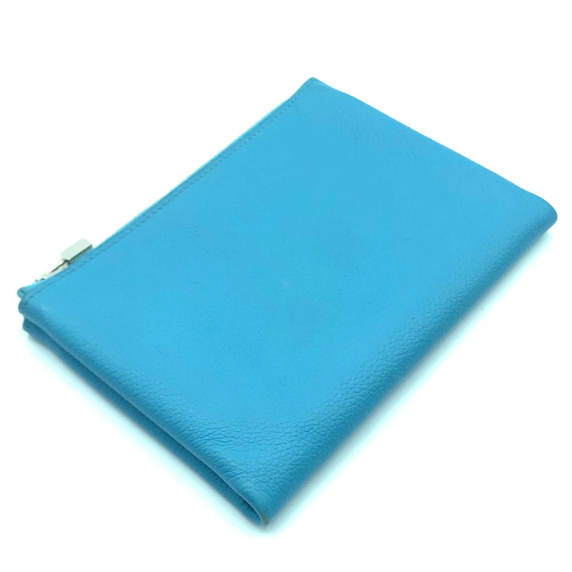 Hermes Blue Leather Pouch (Pre-Owned)