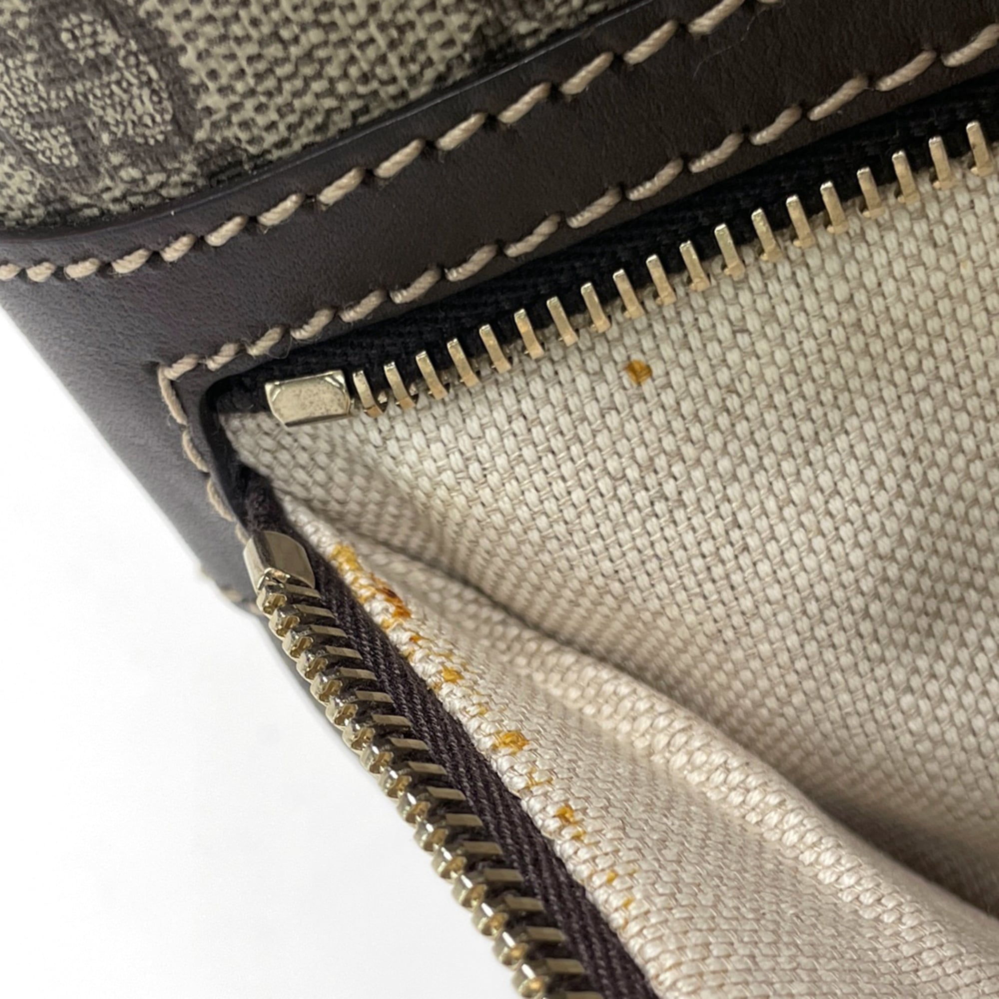 Gucci Brown Coated Canvas Leather Shoulder Bag (Pre-Owned)