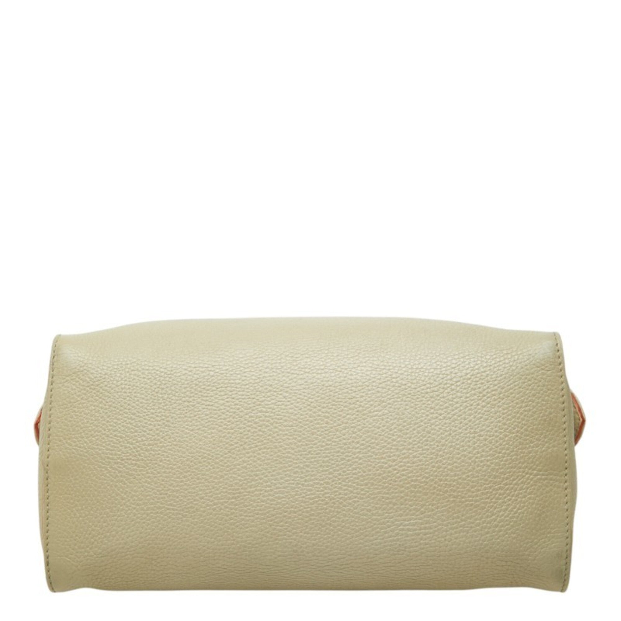 Fendi Beige Grayish Leather Handbag Shoulder Bag (Pre-Owned)