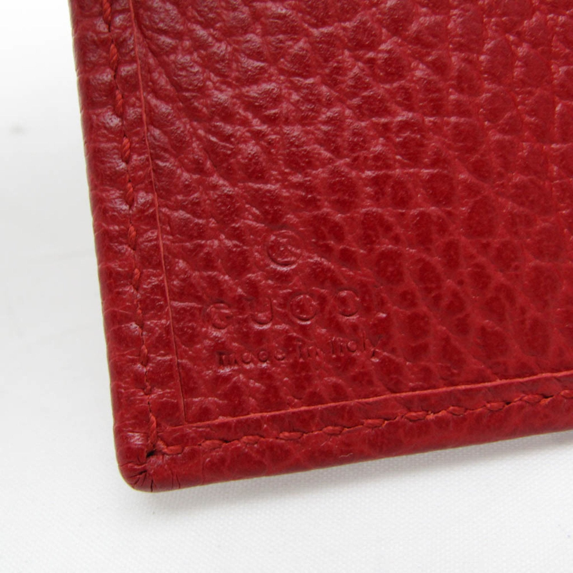 Gucci Red Color Leather Wallet (Tri-Fold) (Pre-Owned)