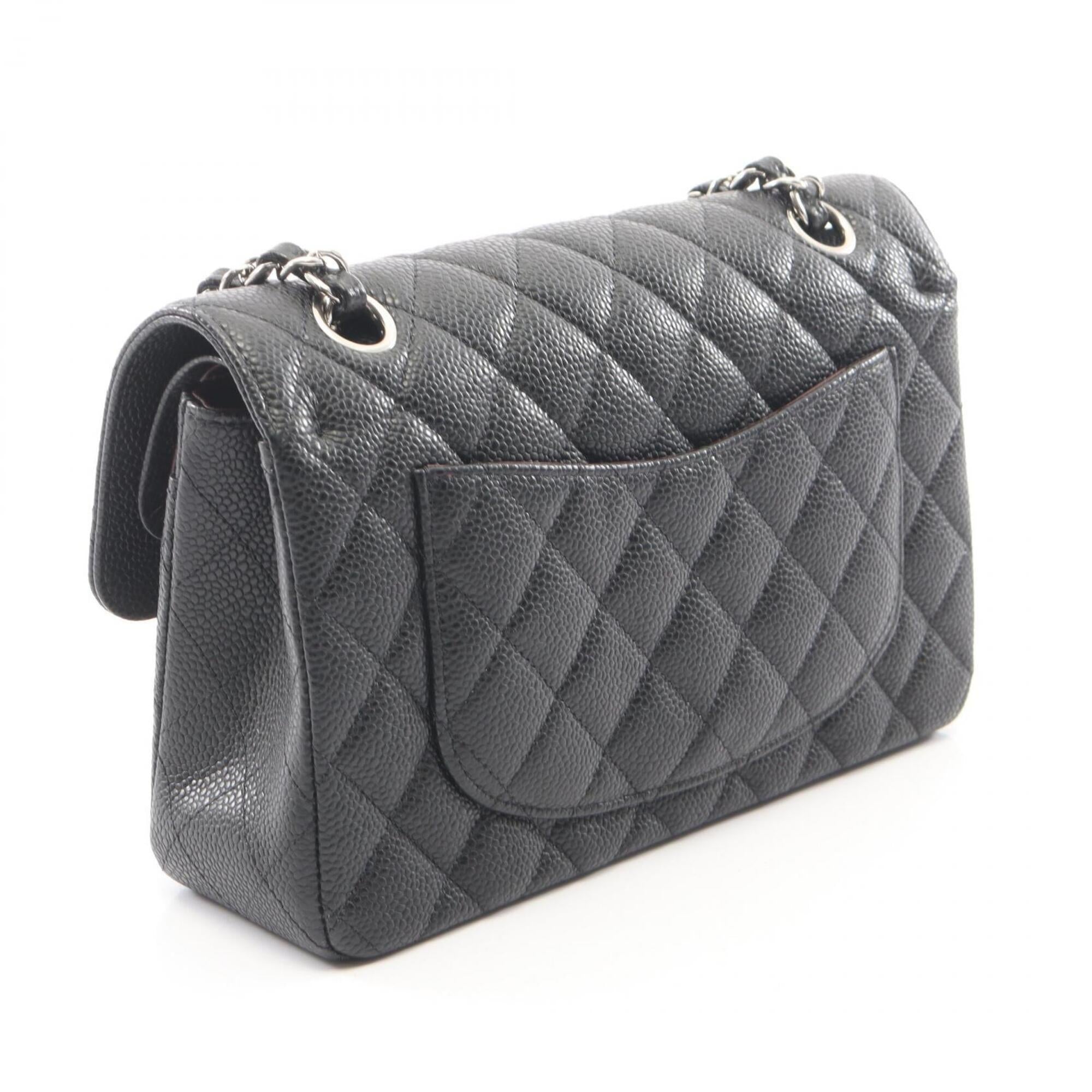 Chanel Black Grained Calfskin Handbag Shoulder Bag (Pre-Owned)