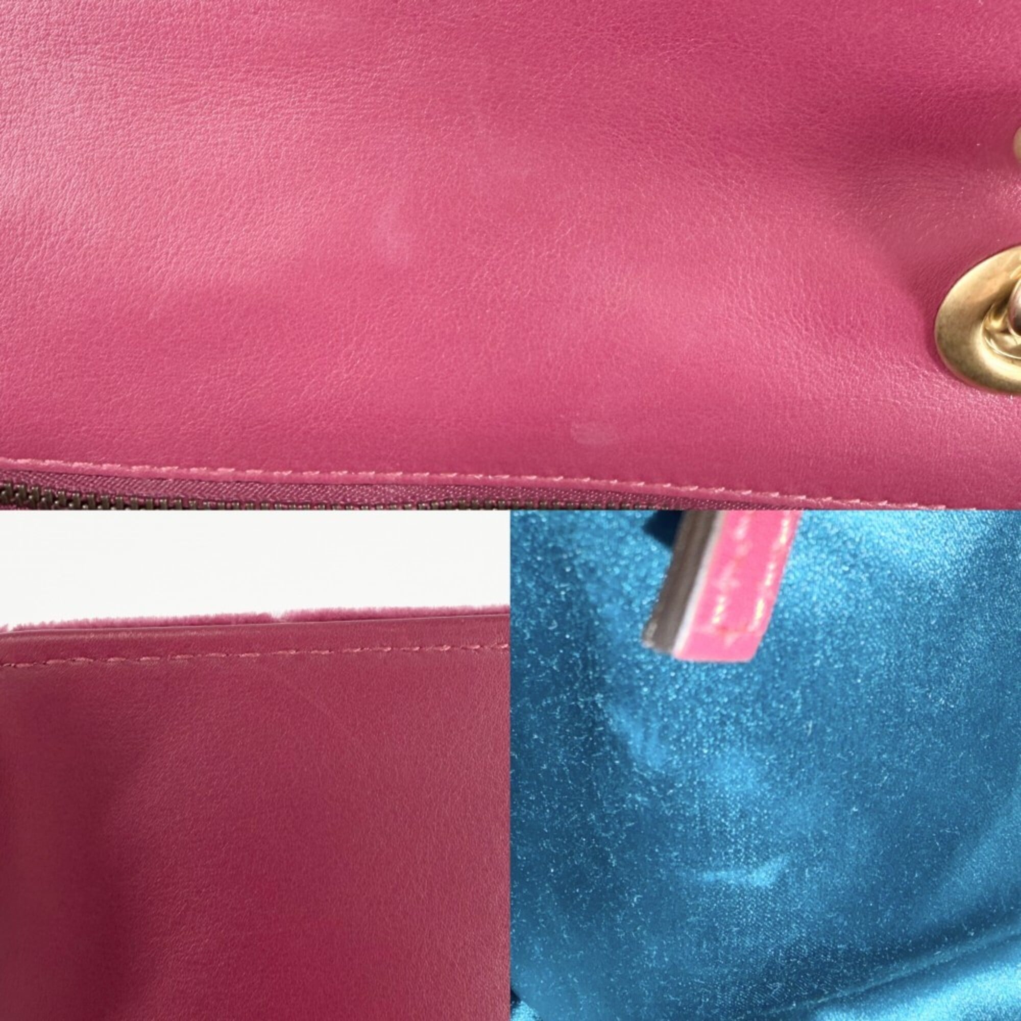 Gucci Gg Marmont Pink Leather Shoulder Bag (Pre-Owned)