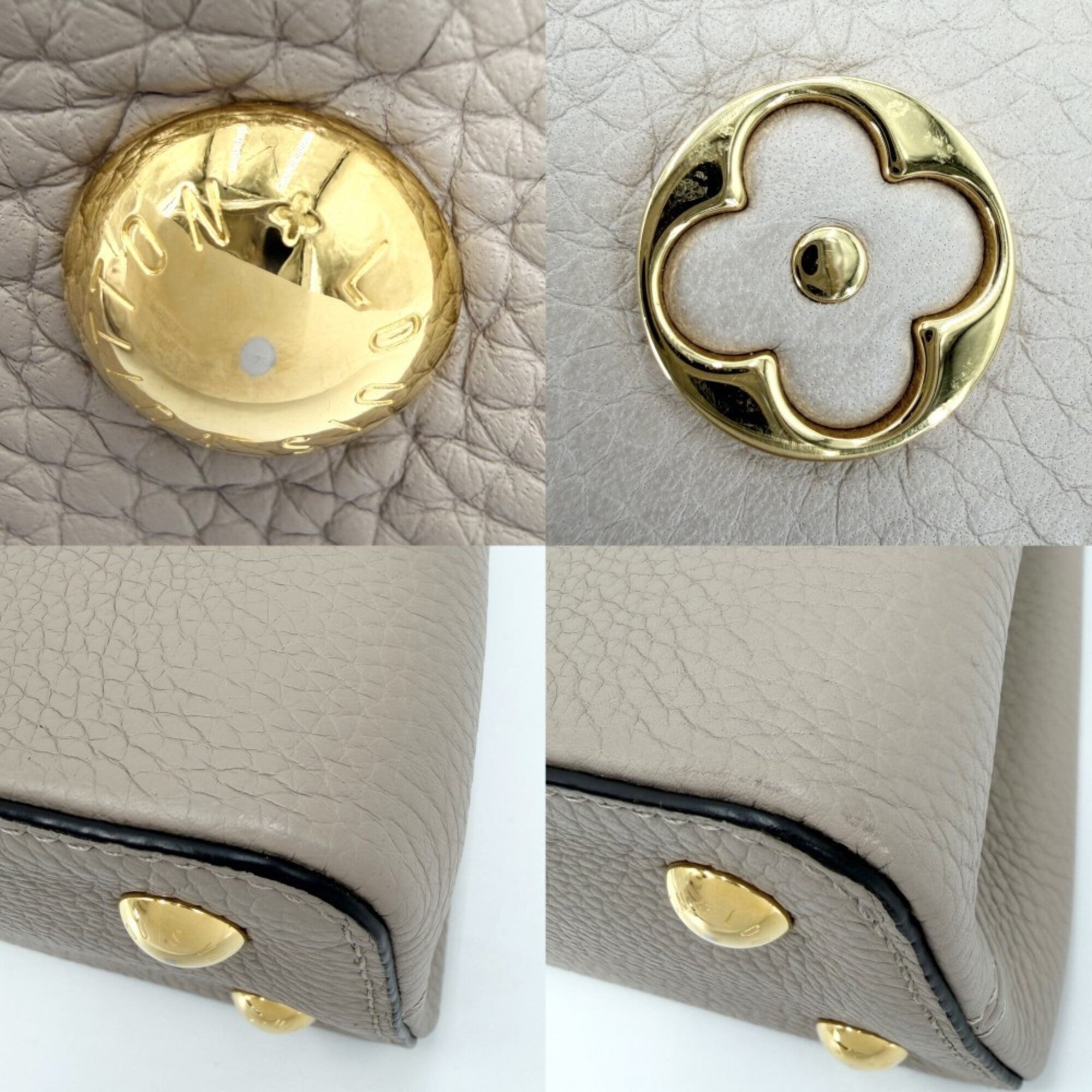 Louis Vuitton Beige Leather Handbag Shoulder Bag (Pre-Owned)