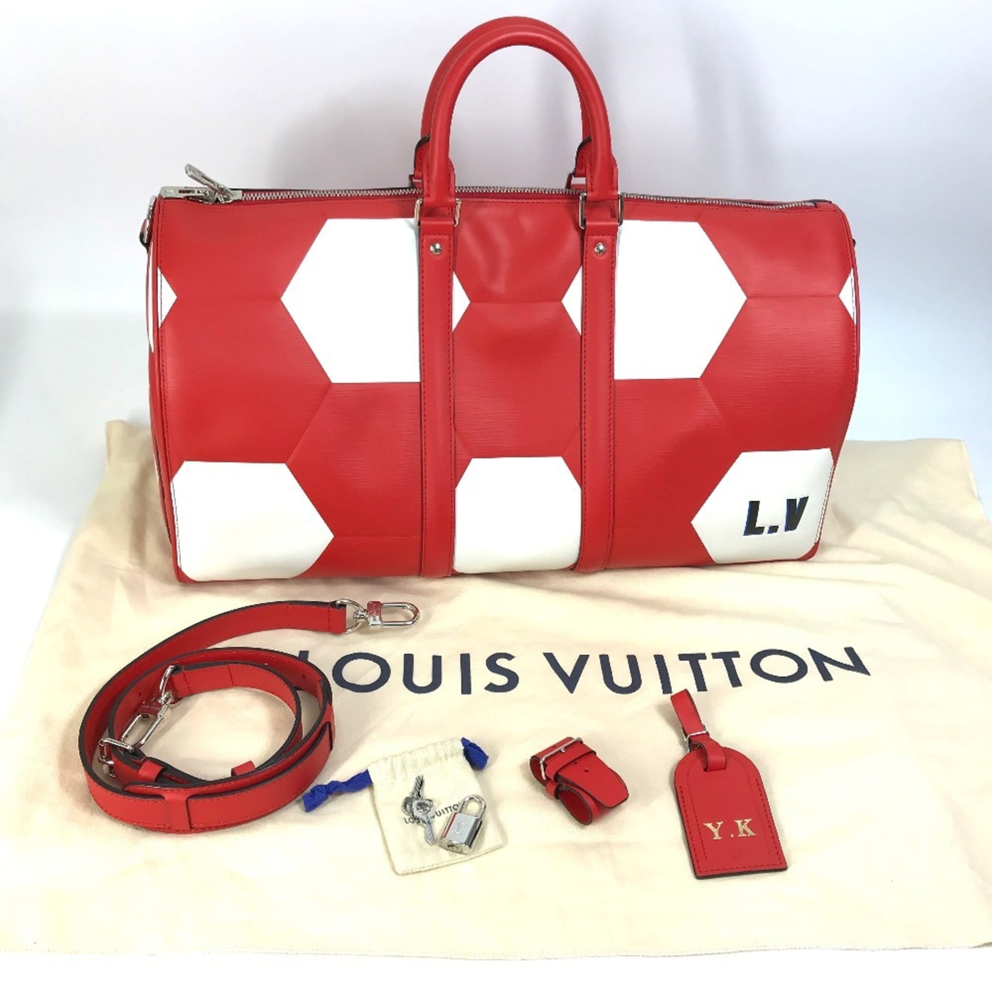 Louis Vuitton Red Color Epi Leather Boston Bag (Pre-Owned)