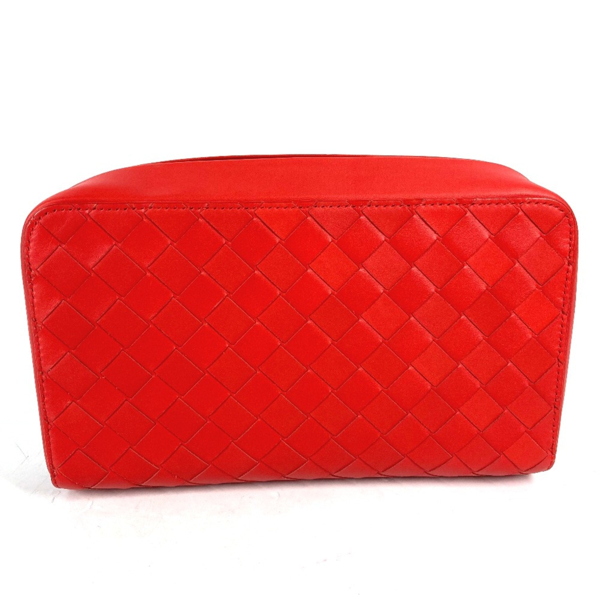 Bottega Veneta Red Leather Clutch Bag (Pre-Owned)