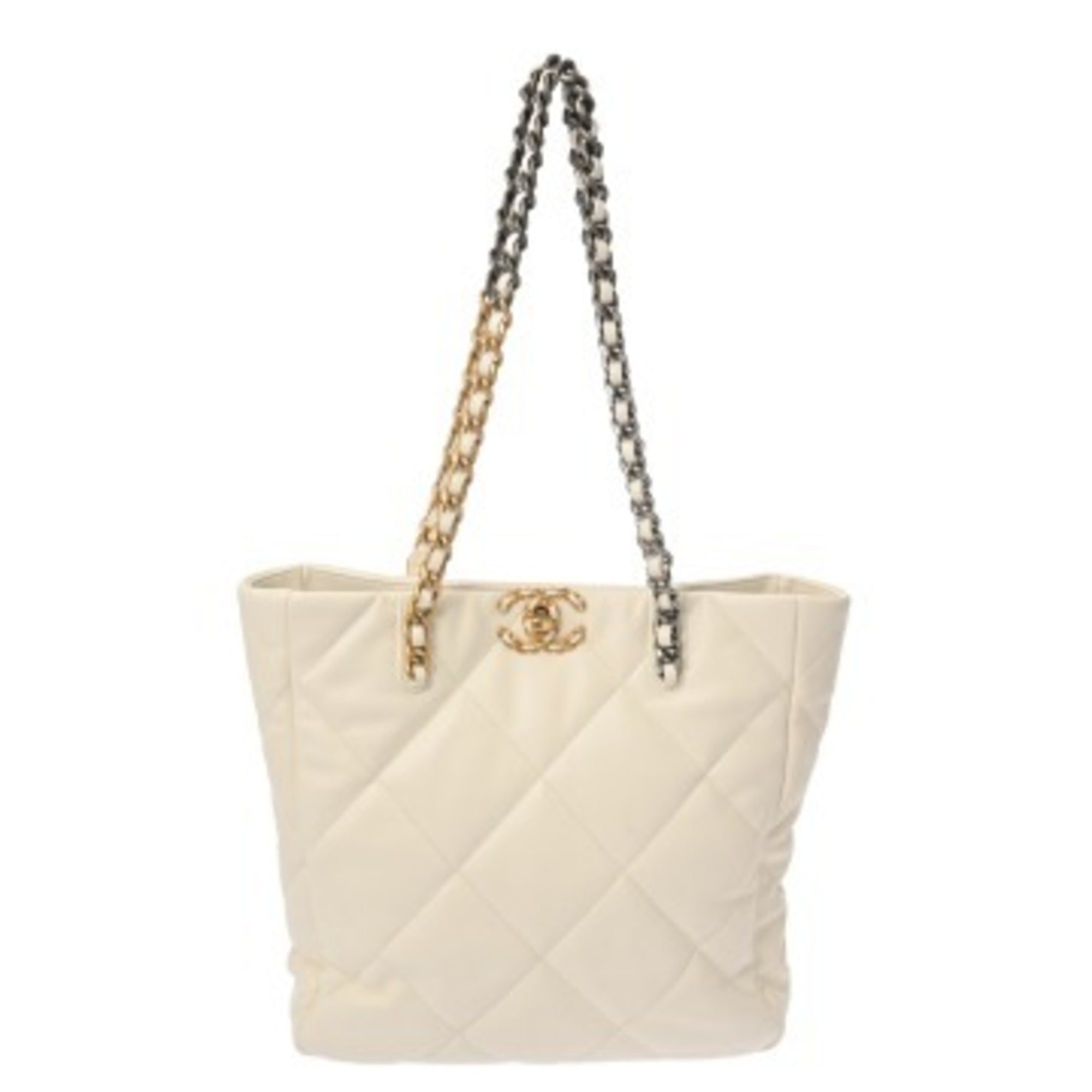 Chanel White Leather Tote Bag (Pre-Owned)