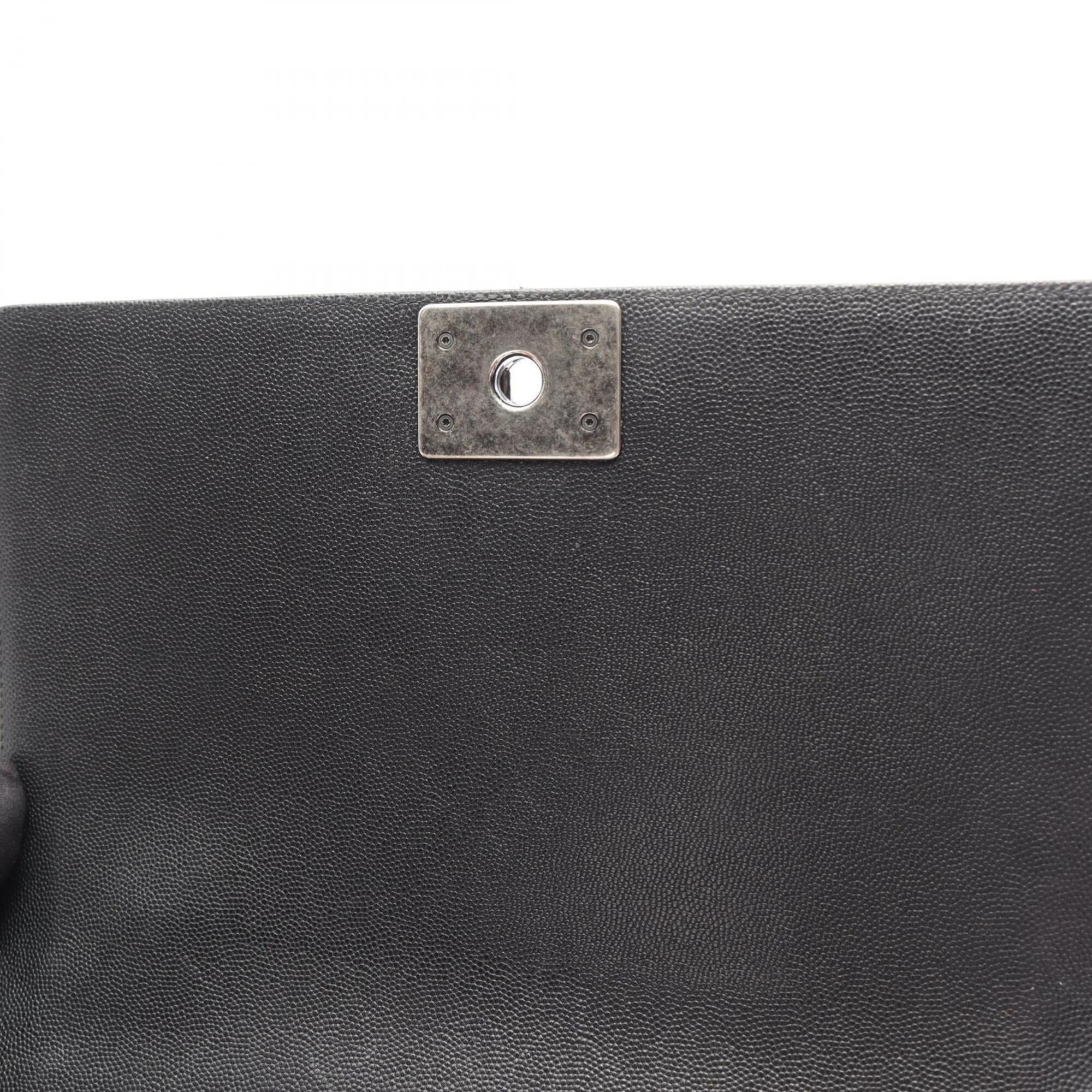 Chanel Black Grained Calfskin Handbag Shoulder Bag (Pre-Owned)