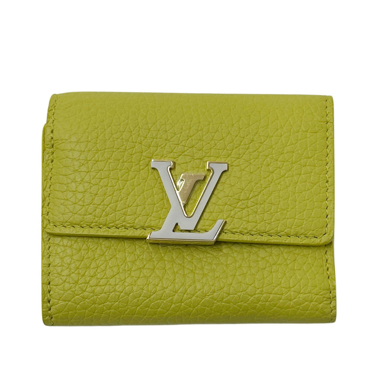 Louis Vuitton Taurillon Yellow Leather Wallet (Tri-Fold) (Pre-Owned)