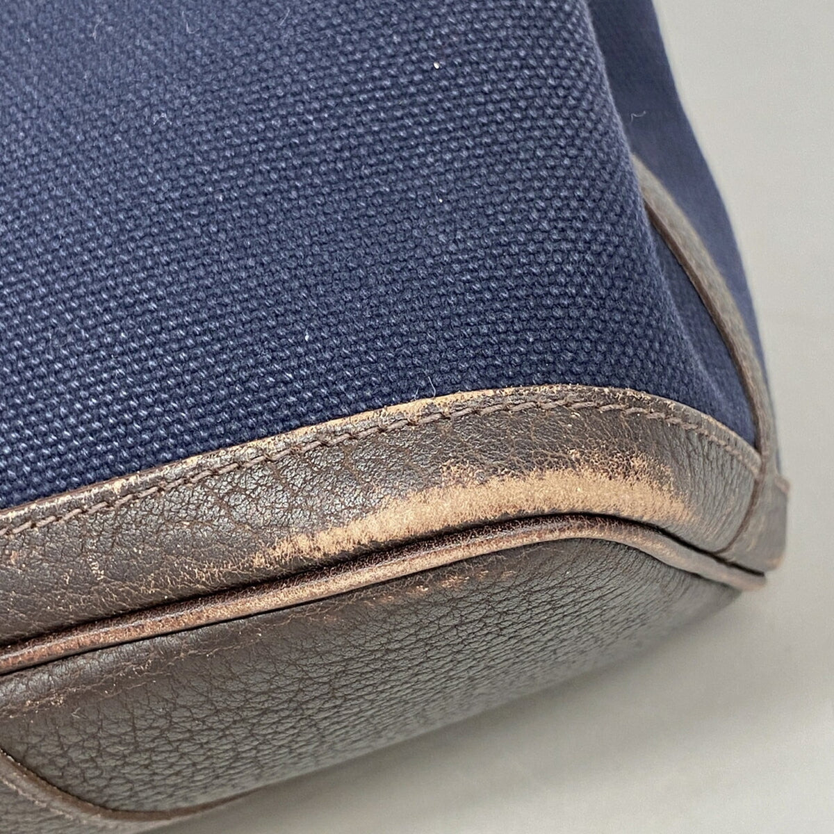Hermes Brown Navy Toile H Tote Bag (Pre-Owned)