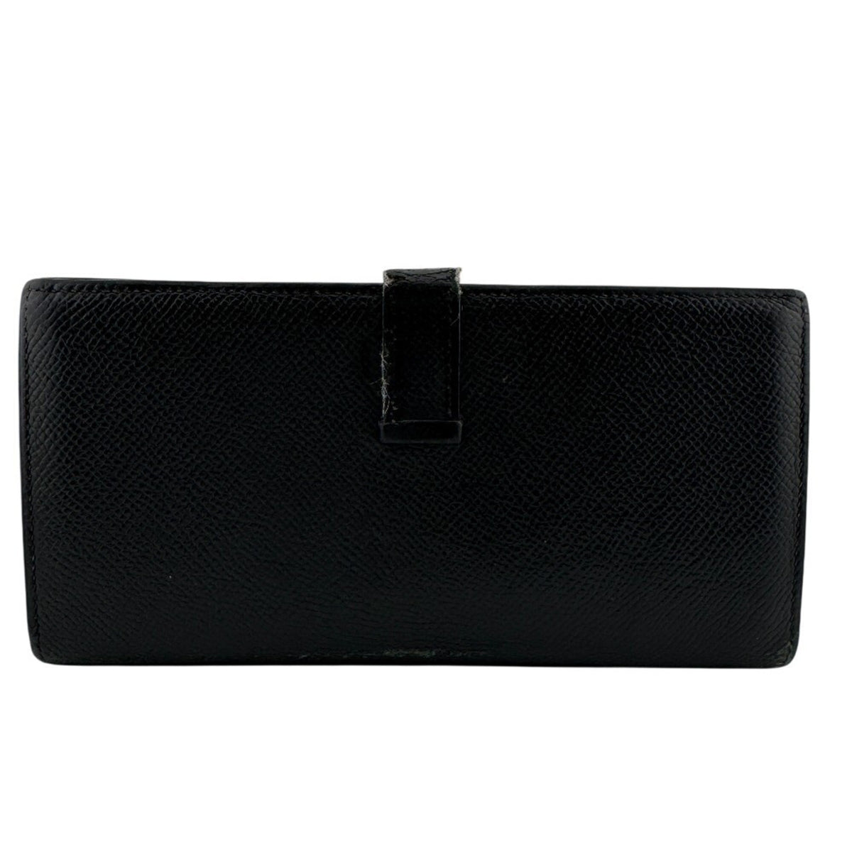 Hermes Black Leather Long Wallet (Bi-Fold) (Pre-Owned)