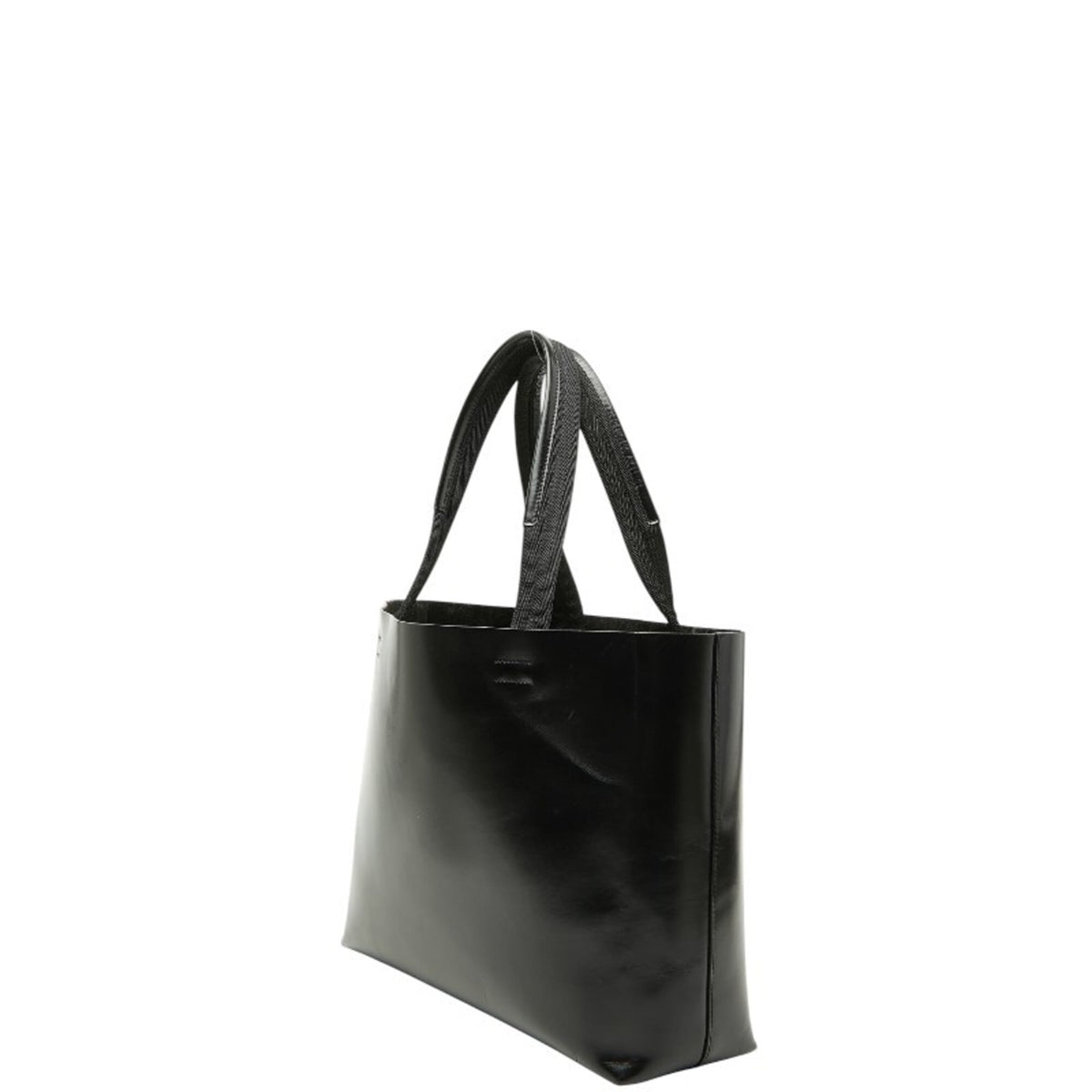 Prada Black Leather Handbag Pouch Tote Bag (Pre-Owned)