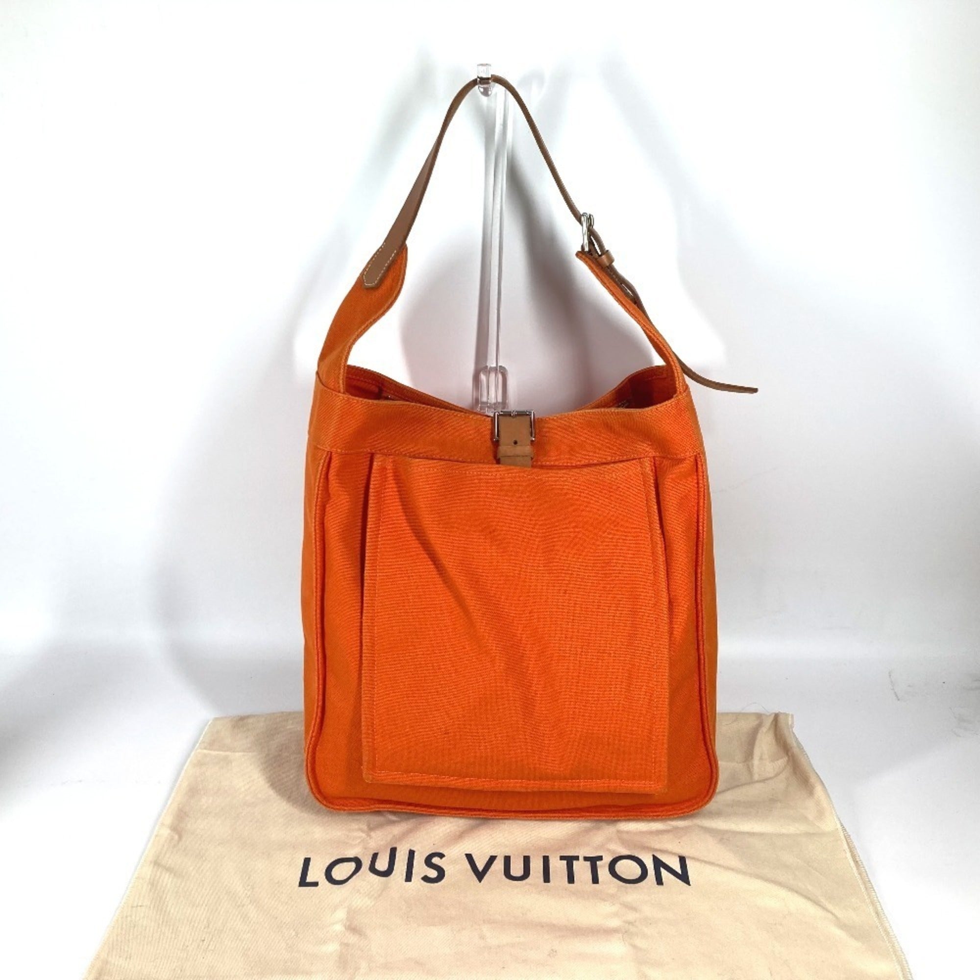 Hermes Marwari Orange Canvas Shoulder Bag (Pre-Owned)
