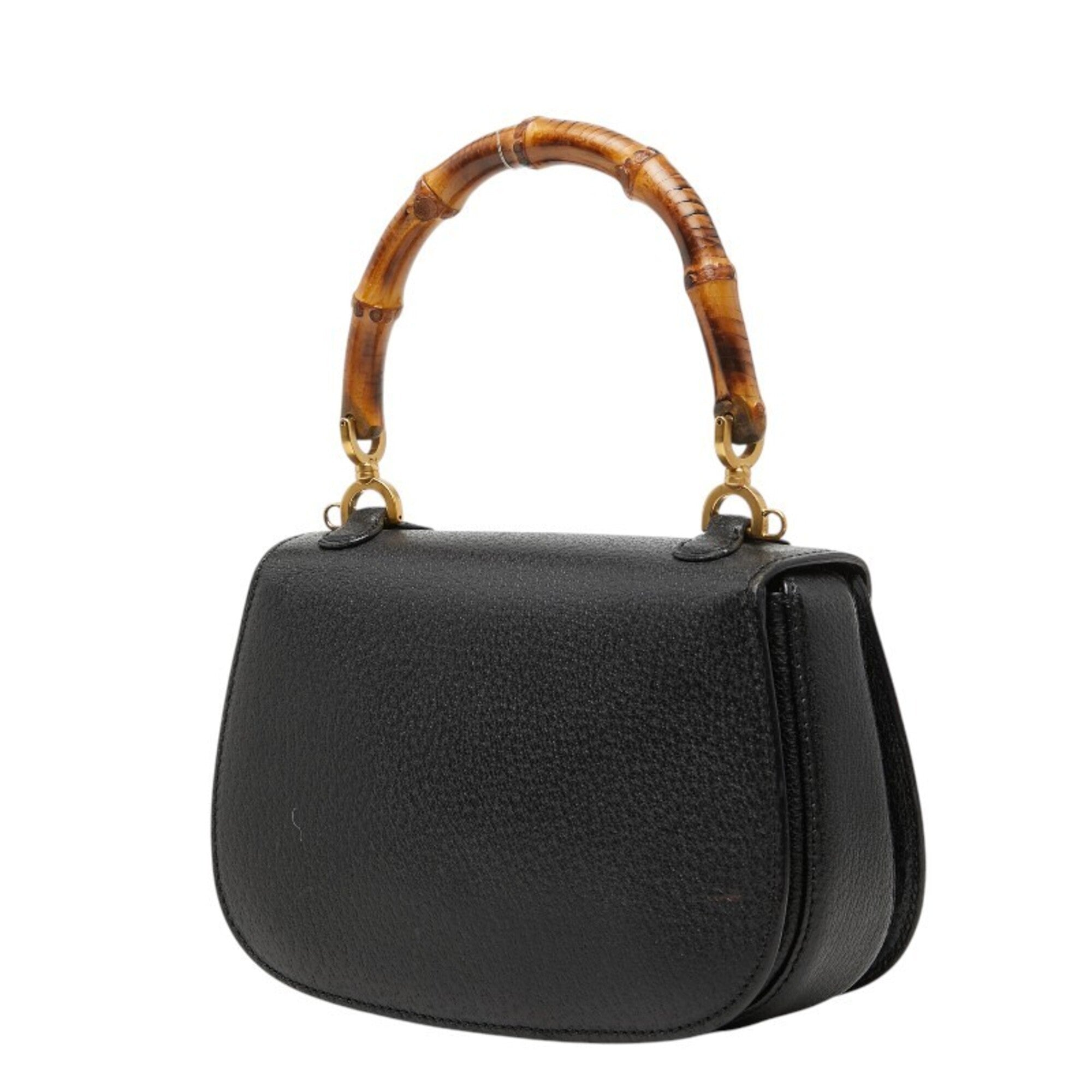 Gucci Black Leather Handbag Shoulder Bag (Pre-Owned)