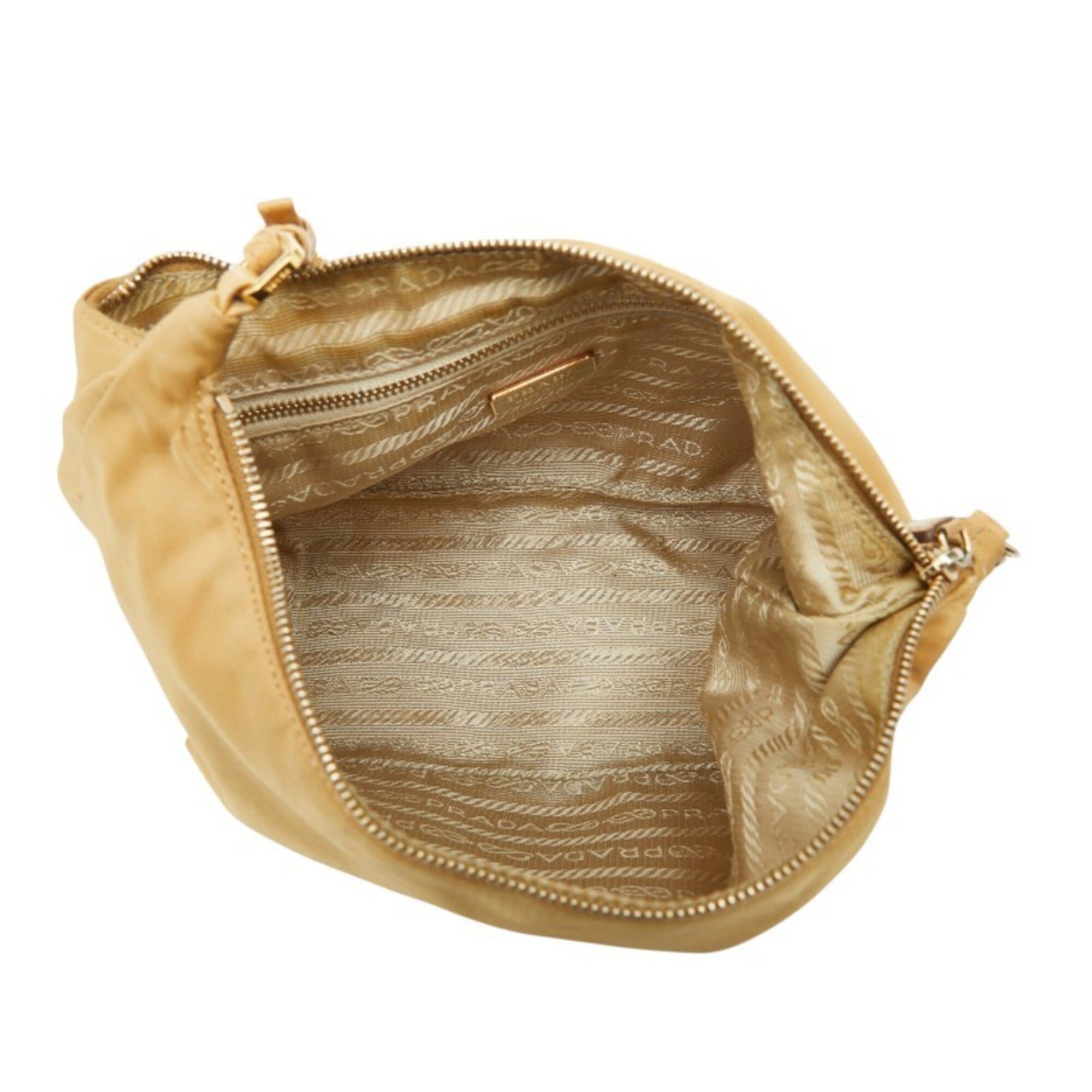 Prada Beige Nylon Leather Shoulder Bag (Pre-Owned)