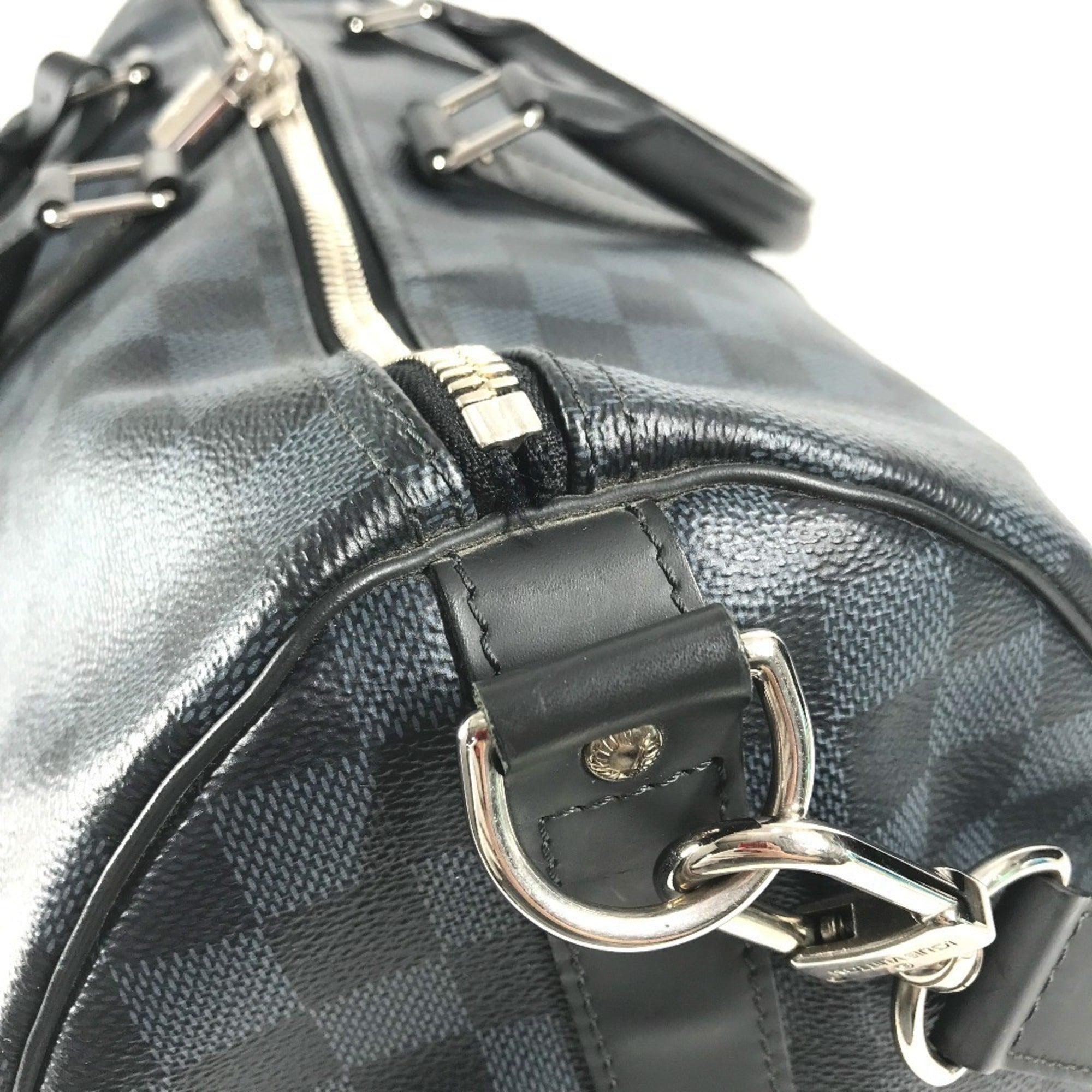 Louis Vuitton Damier Cobalt Navy Canvas Boston Bag Shoulder Bag (Pre-Owned)