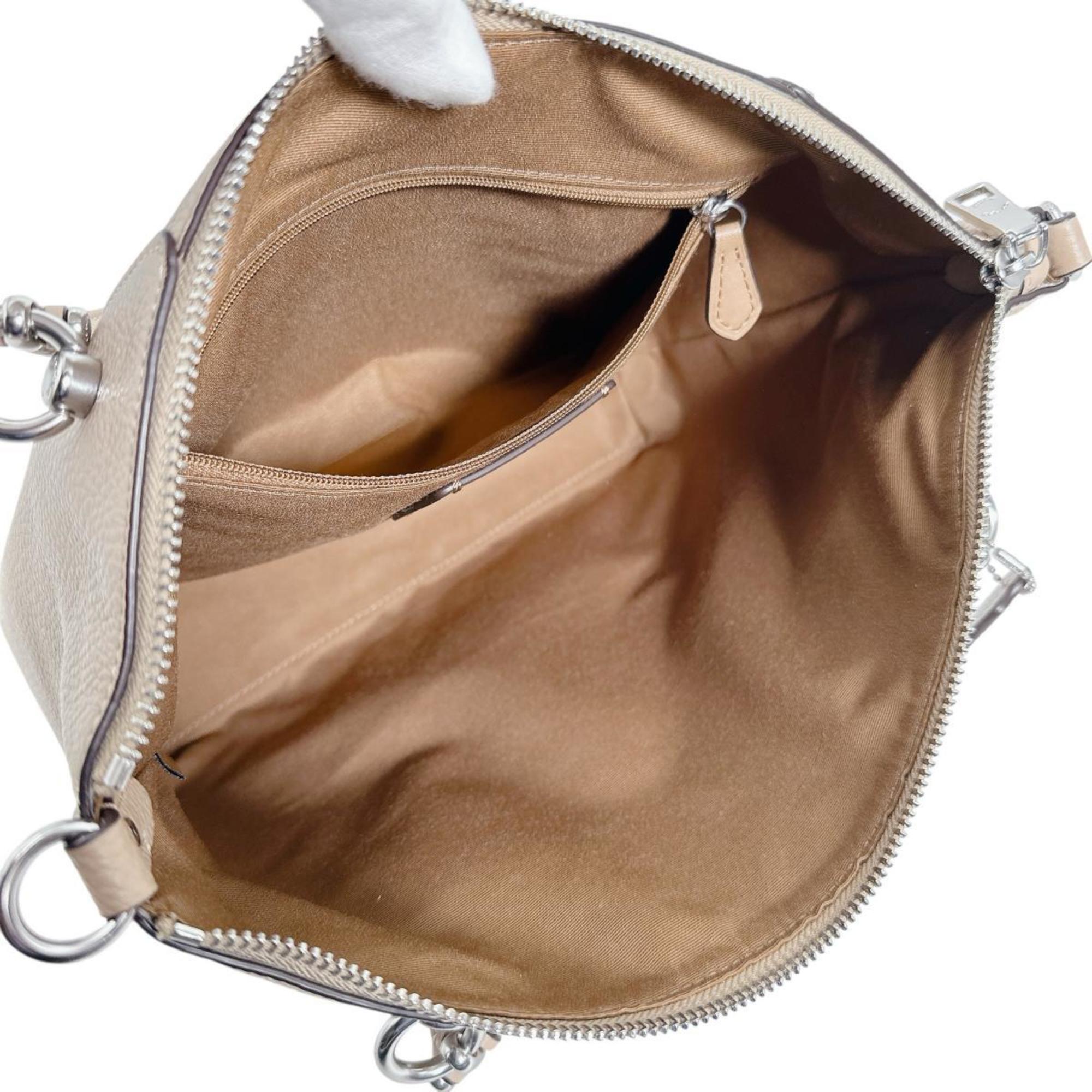 Coach Beige Leather Handbag (Pre-Owned)
