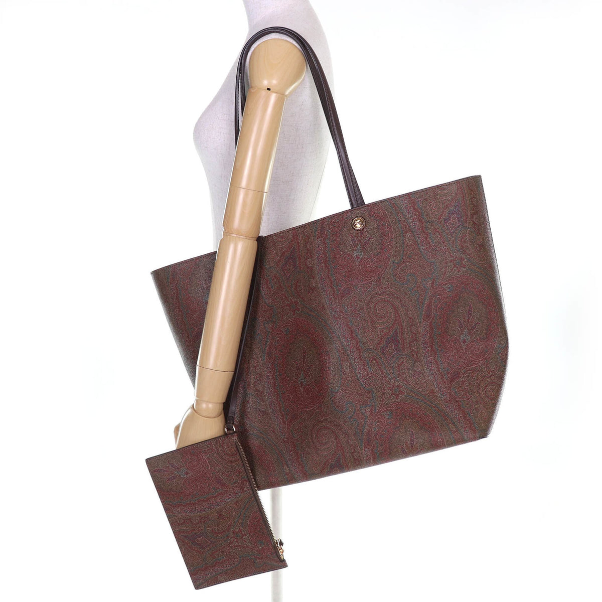 Etro Brown Pvc Leather Pouch Tote Bag (Pre-Owned)