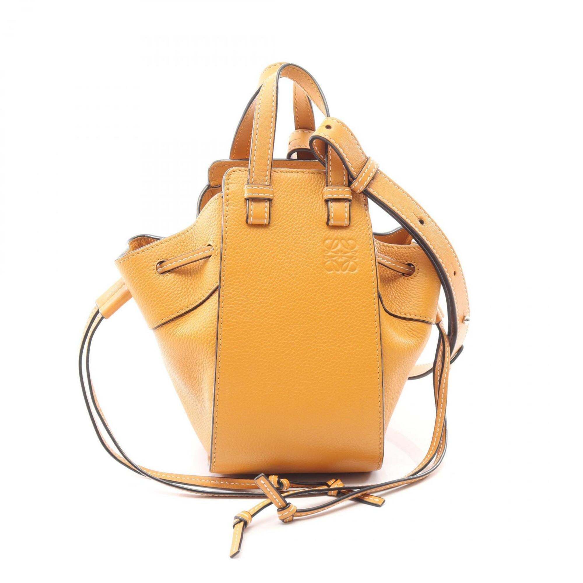 Loewe Brown Orange Leather Handbag (Pre-Owned)