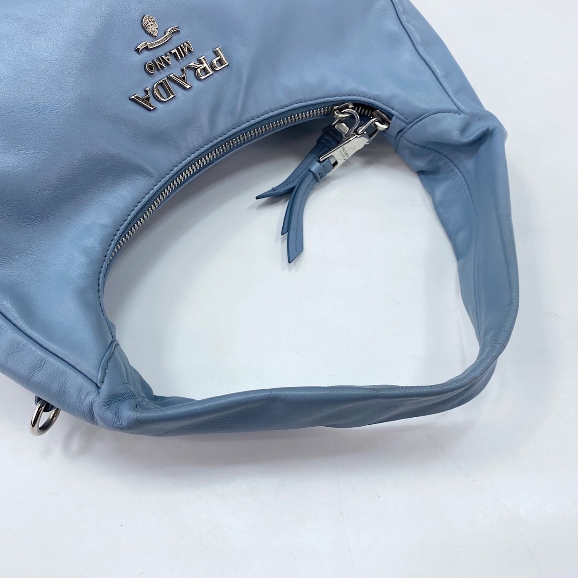 Prada Blue Leather Shoulder Bag (Pre-Owned)