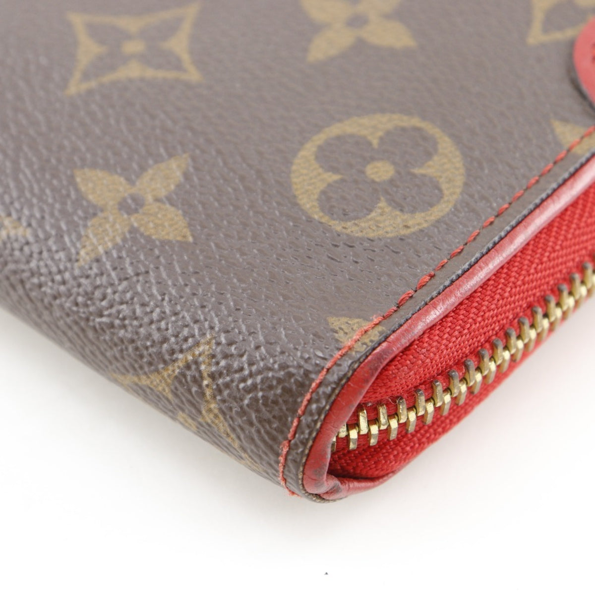 Louis Vuitton Brown Cerise Red Color Monogram Canvas Long Wallet (Bi-Fold) (Pre-Owned)