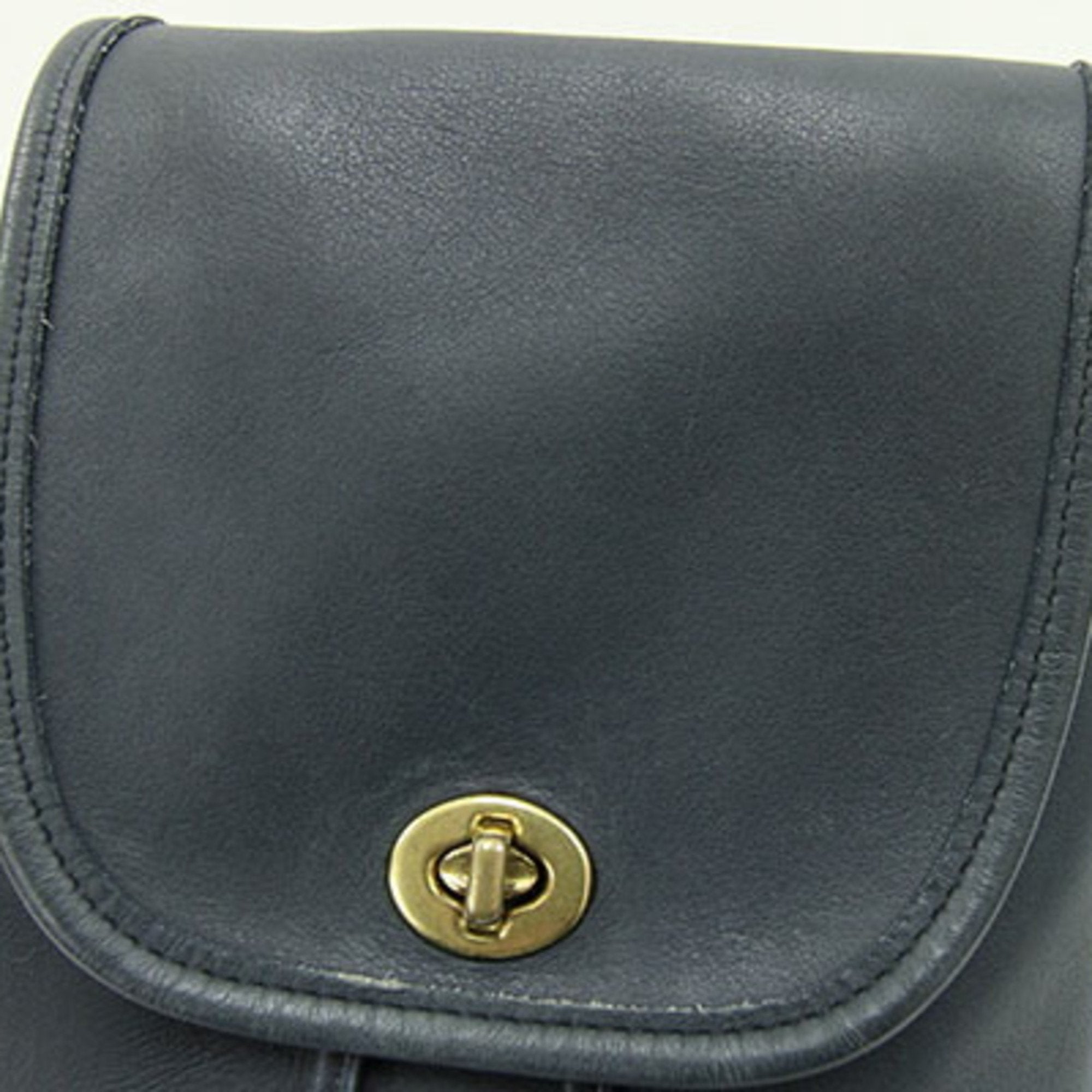 Coach Navy Leather Backpack (Pre-Owned)
