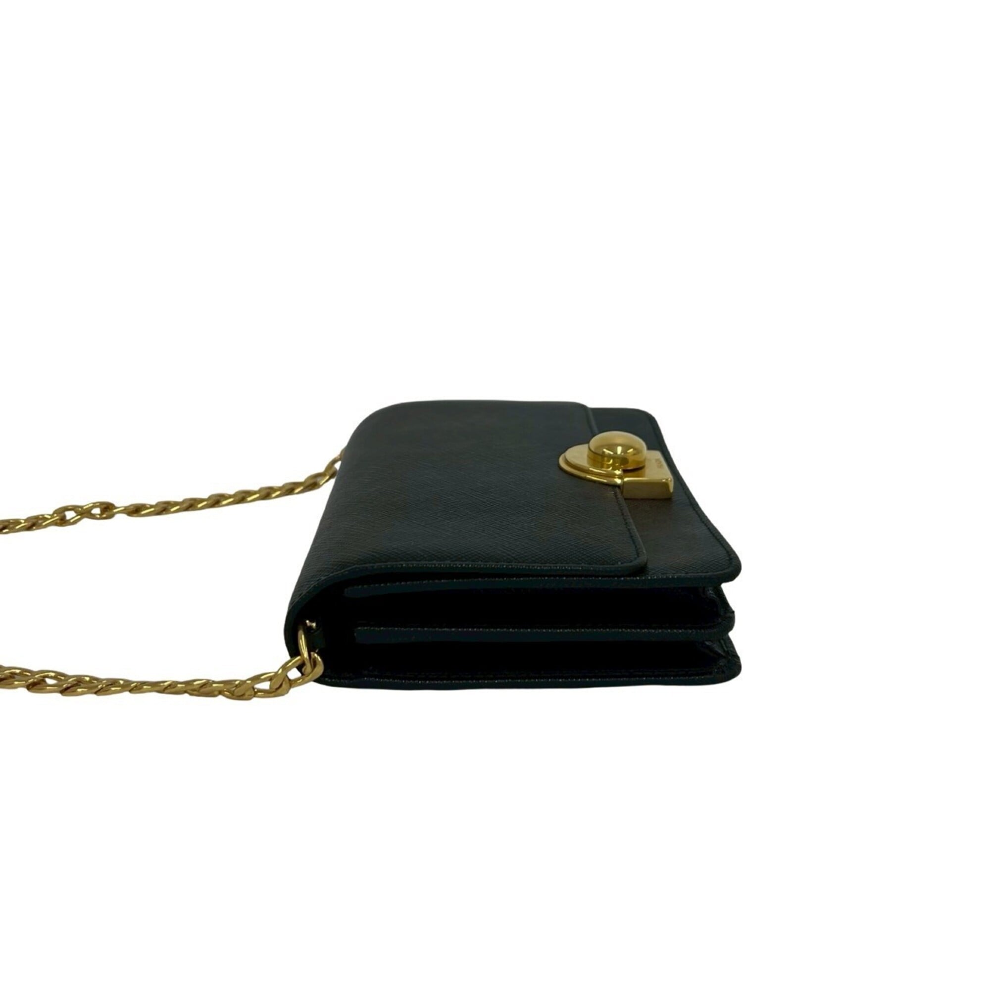Prada Black Leather Pochette Shoulder Bag (Pre-Owned)