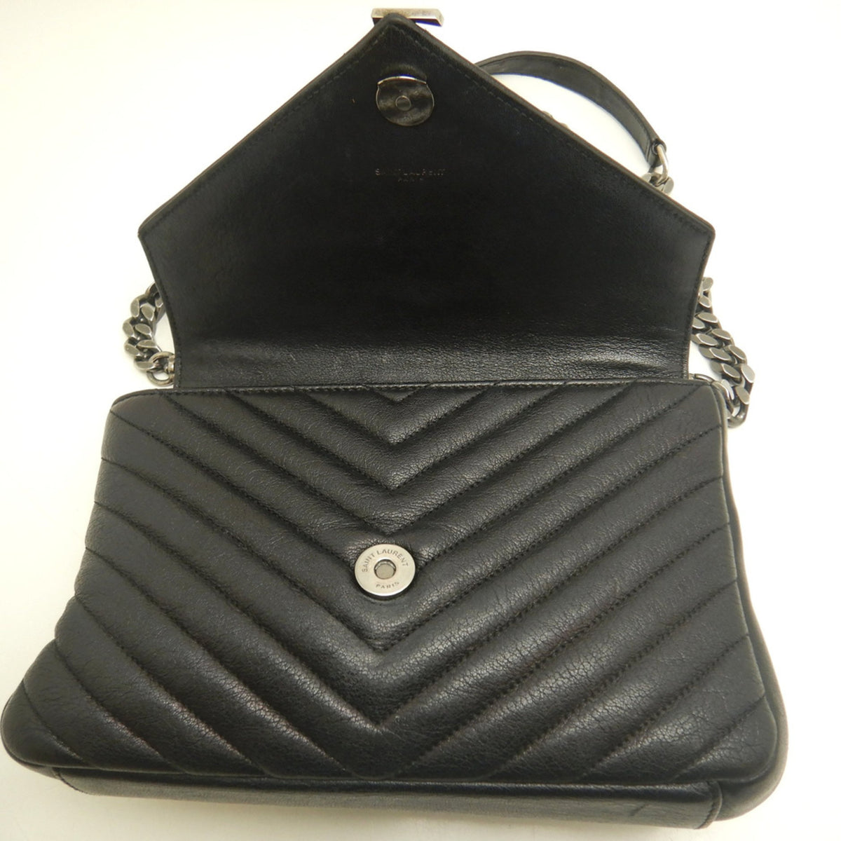 Yves Saint Laurent Black Leather School Bag Shoulder Bag (Pre-Owned)