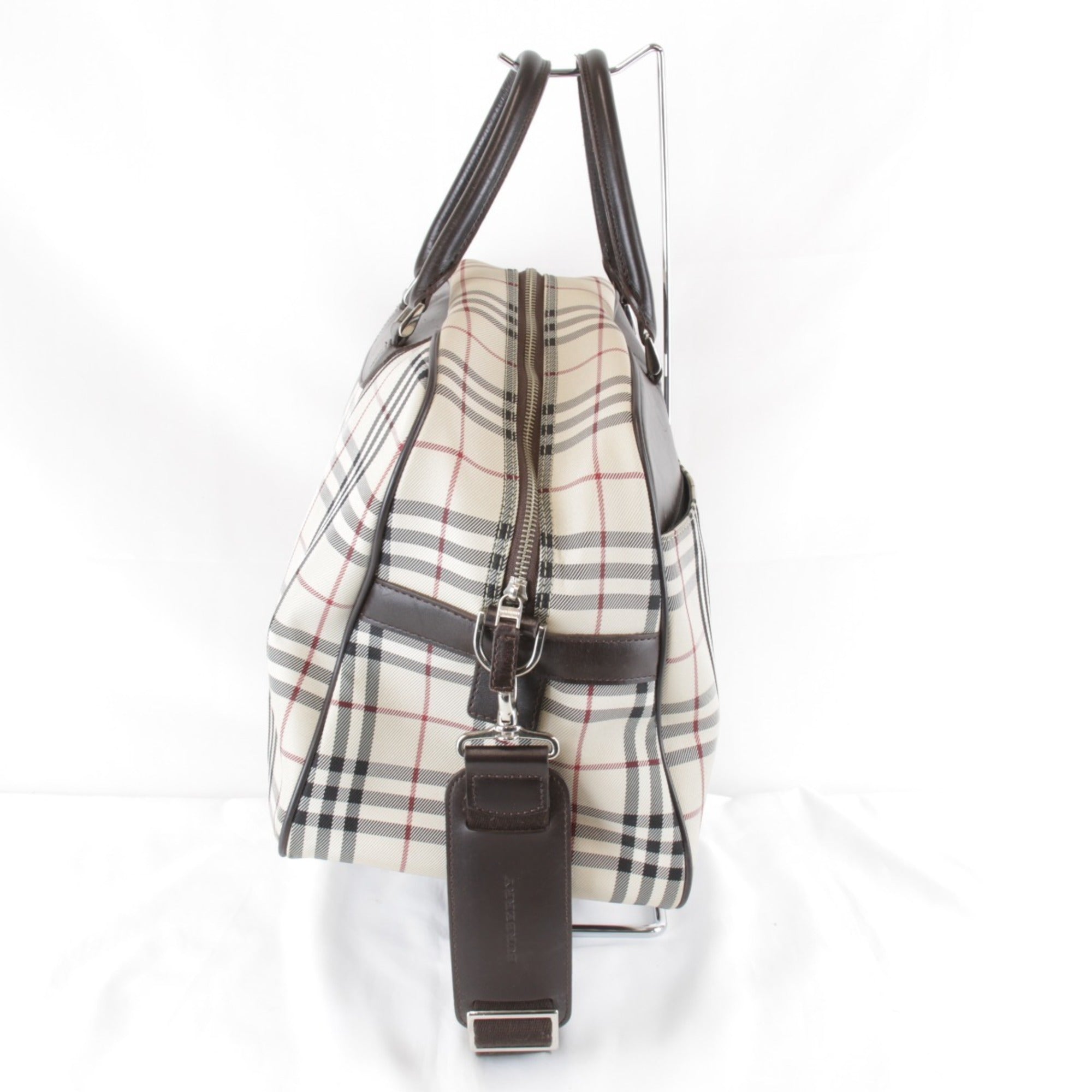 Burberry Beige Canvas Boston Bag (Pre-Owned)