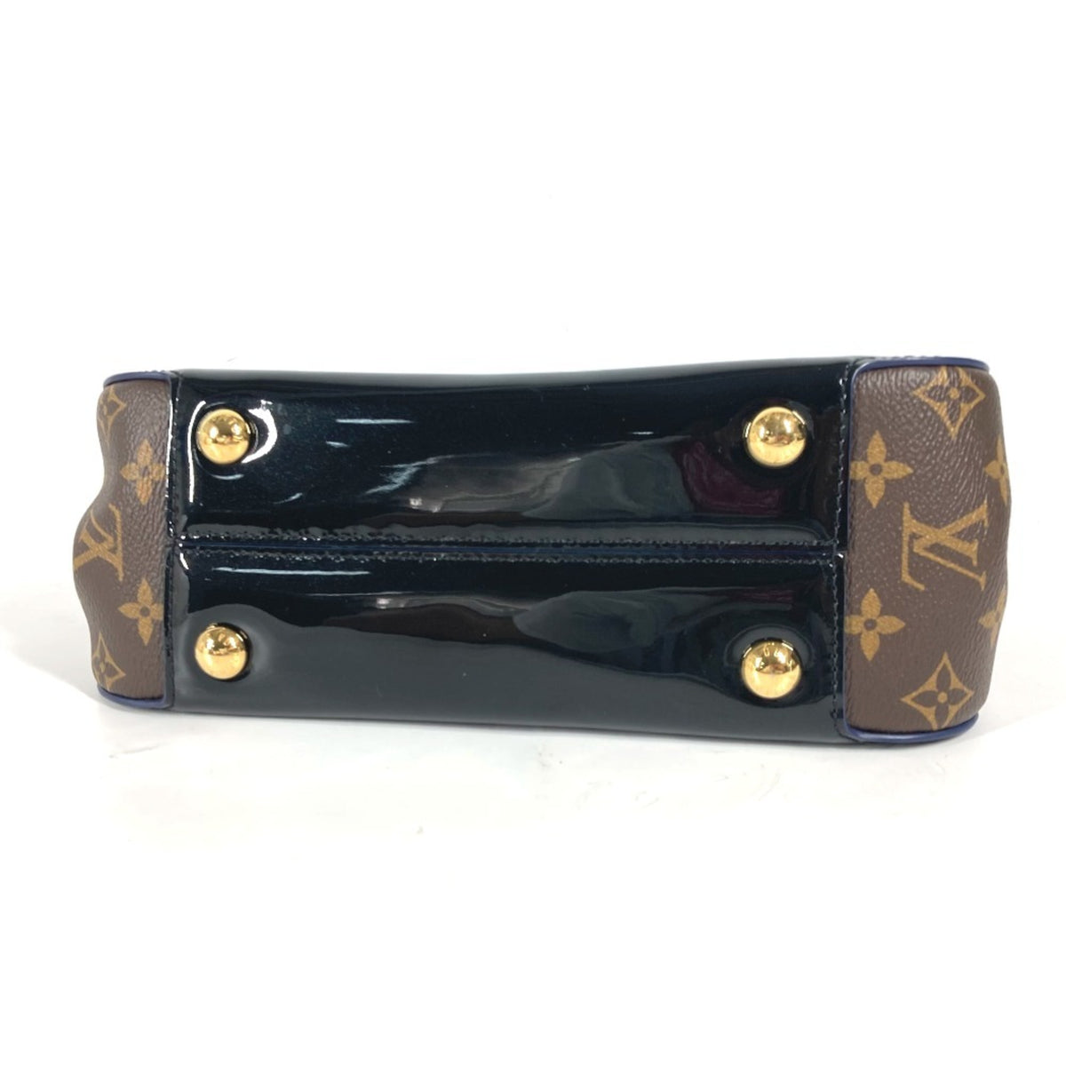 Louis Vuitton Black Brown Patent Leather Monogram Handbag (Pre-Owned)