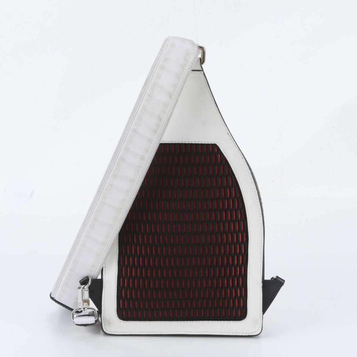 Christian Louboutin Black White Leather Shoulder Bag Sling Bag (Pre-Owned)