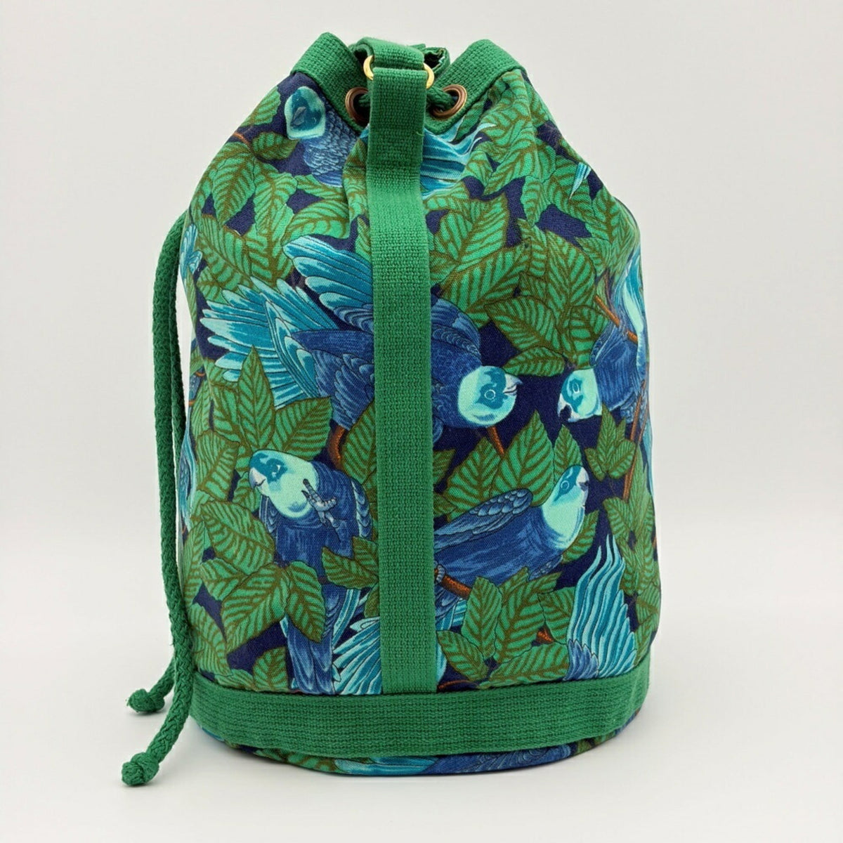 Hermes Blue Green Canvas Shoulder Bag (Pre-Owned)