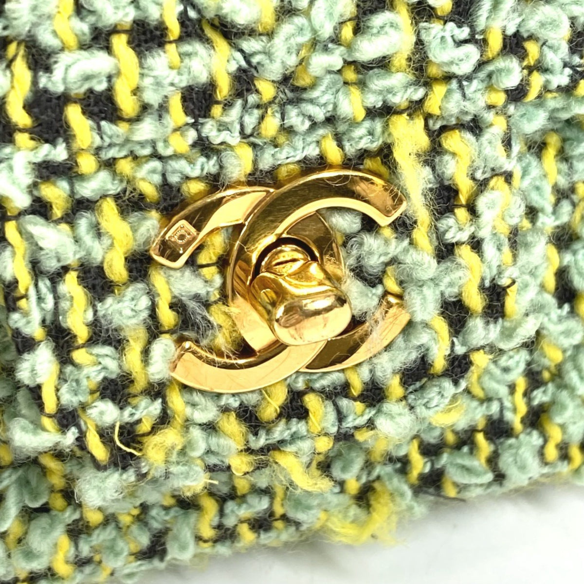 Chanel Green Tweed Handbag (Pre-Owned)