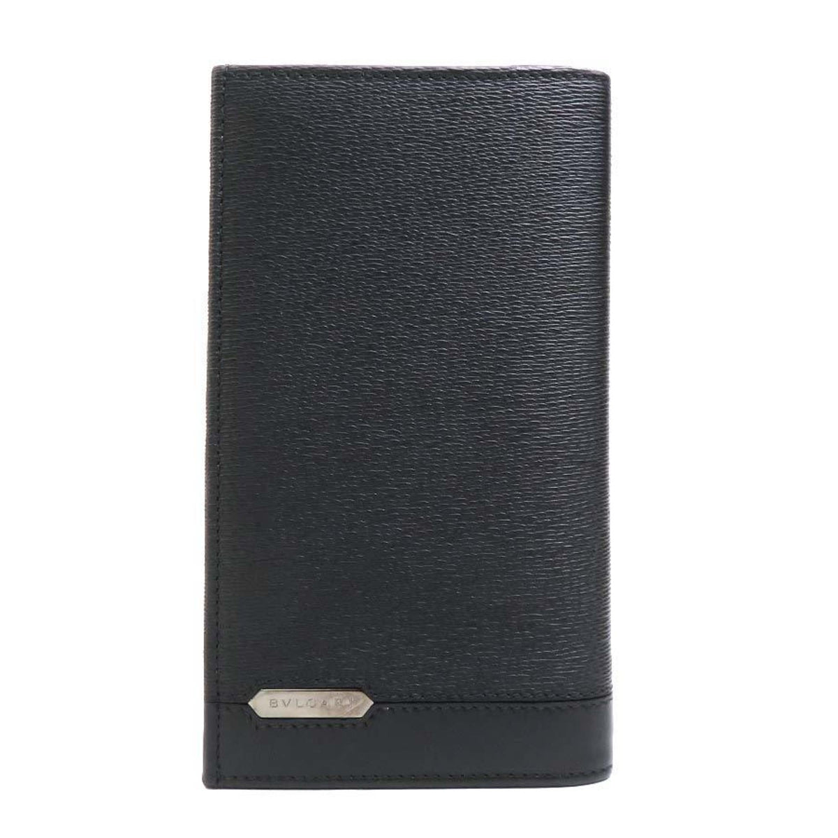 Bvlgari Black Leather Long Bill Wallet (Bi-Fold) (Pre-Owned)