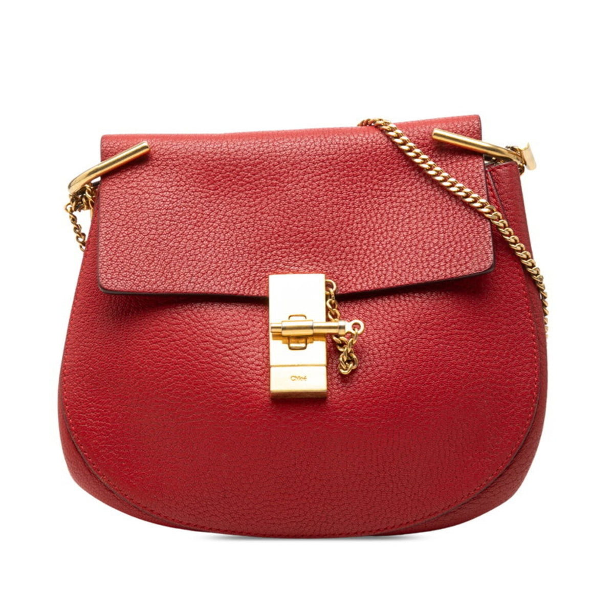 Chloé Gold Red Color Leather Shoulder Bag (Pre-Owned)