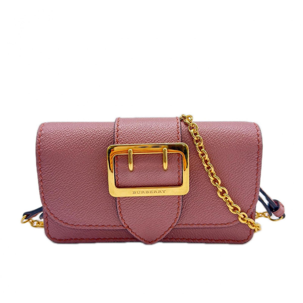 Burberry Pink Leather Shoulder Bag (Pre-Owned)