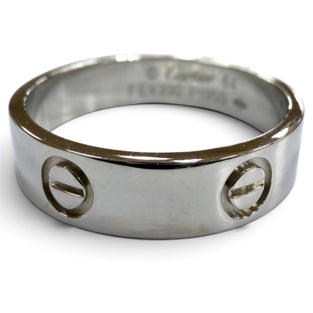 Cartier Silver Platinum 950 Band Ring (Pre-Owned)