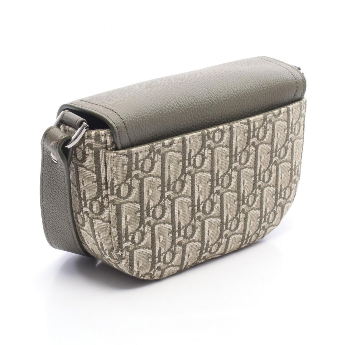Christian Dior Beige Khaki Canvas Leather Saddle Bag Shoulder Bag (Pre-Owned)