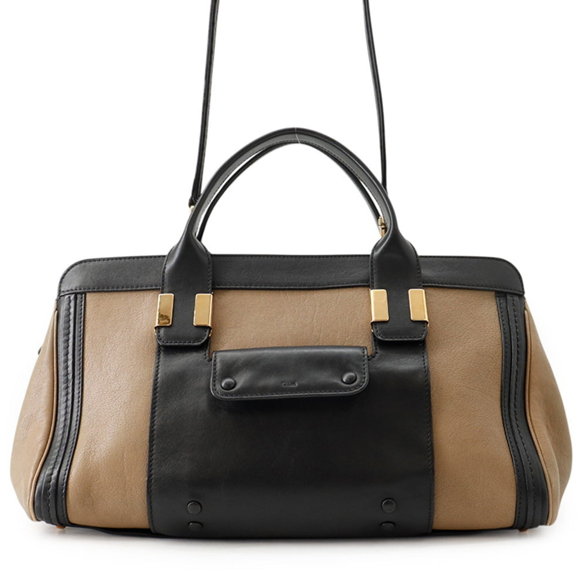 Chloé Black Brown Leather Handbag (Pre-Owned)