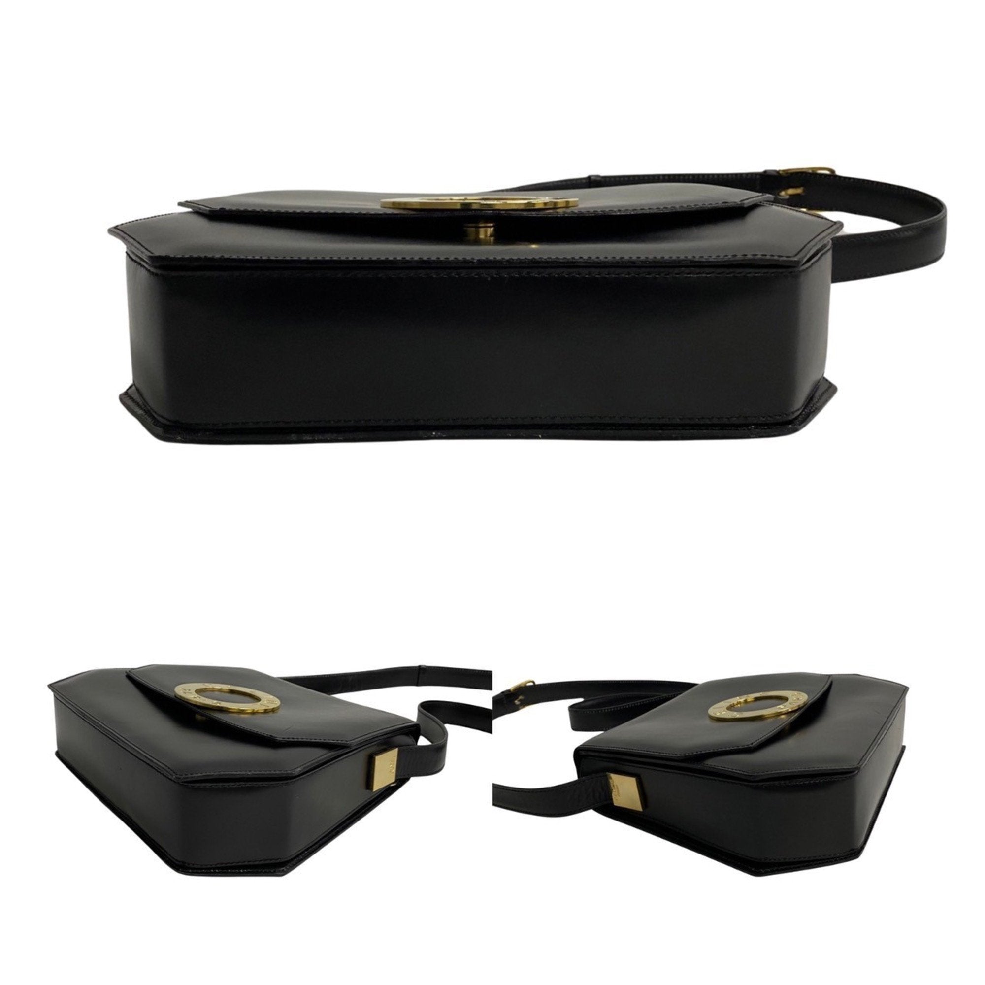 Celine Black Leather Pochette Shoulder Bag (Pre-Owned)
