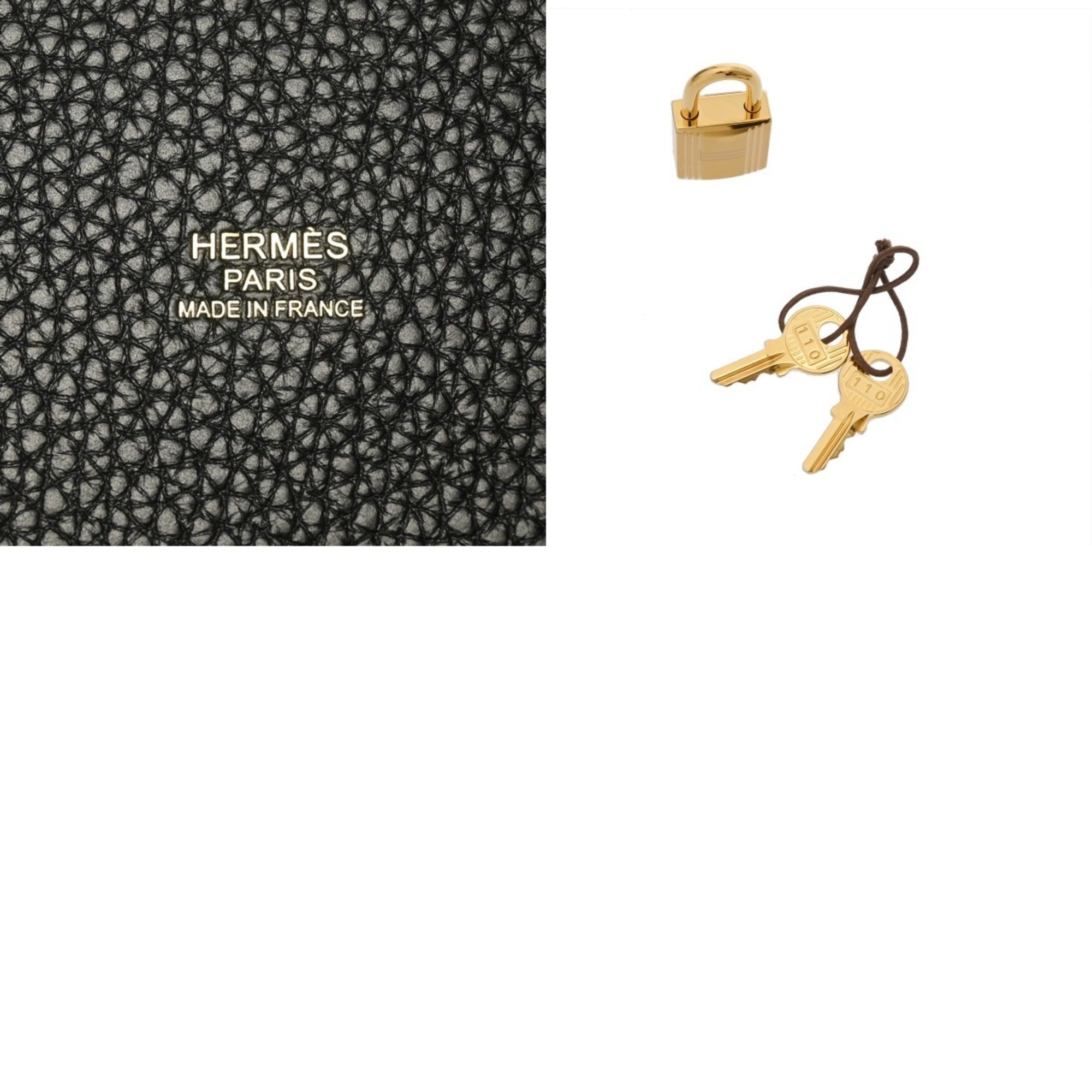 Hermes Black Taurillon Clemence Leather Handbag (Pre-Owned)