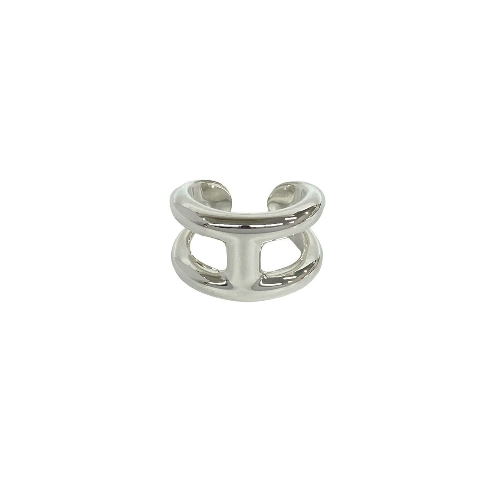 Hermes Silver Silver 925 Band Ring (Pre-Owned)