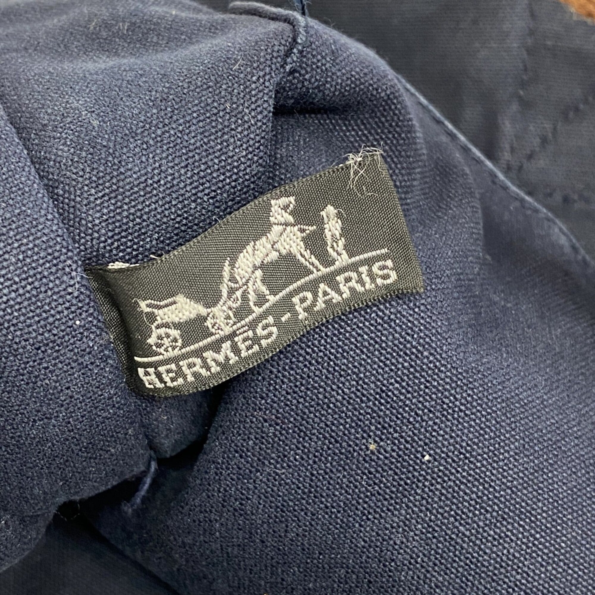 Hermes Navy Canvas Tote Bag (Pre-Owned)