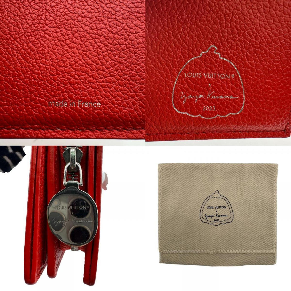 Louis Vuitton Monogram Empreinte Red Color White Leather Wallet (Bi-Fold) (Pre-Owned)