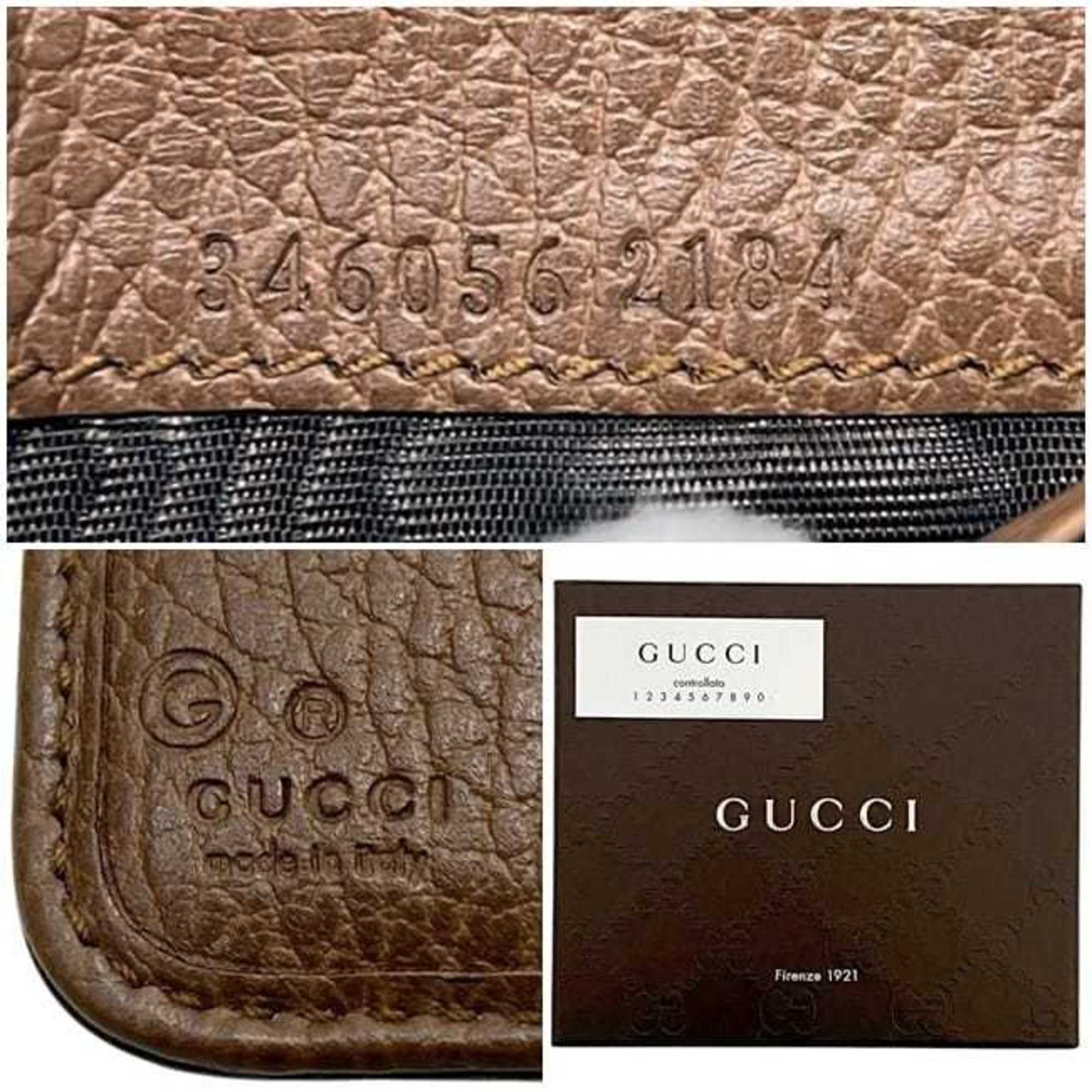 Gucci Beige Brown Brown Gg Gg Canvas Leather Wallet (Bi-Fold) (Pre-Owned)