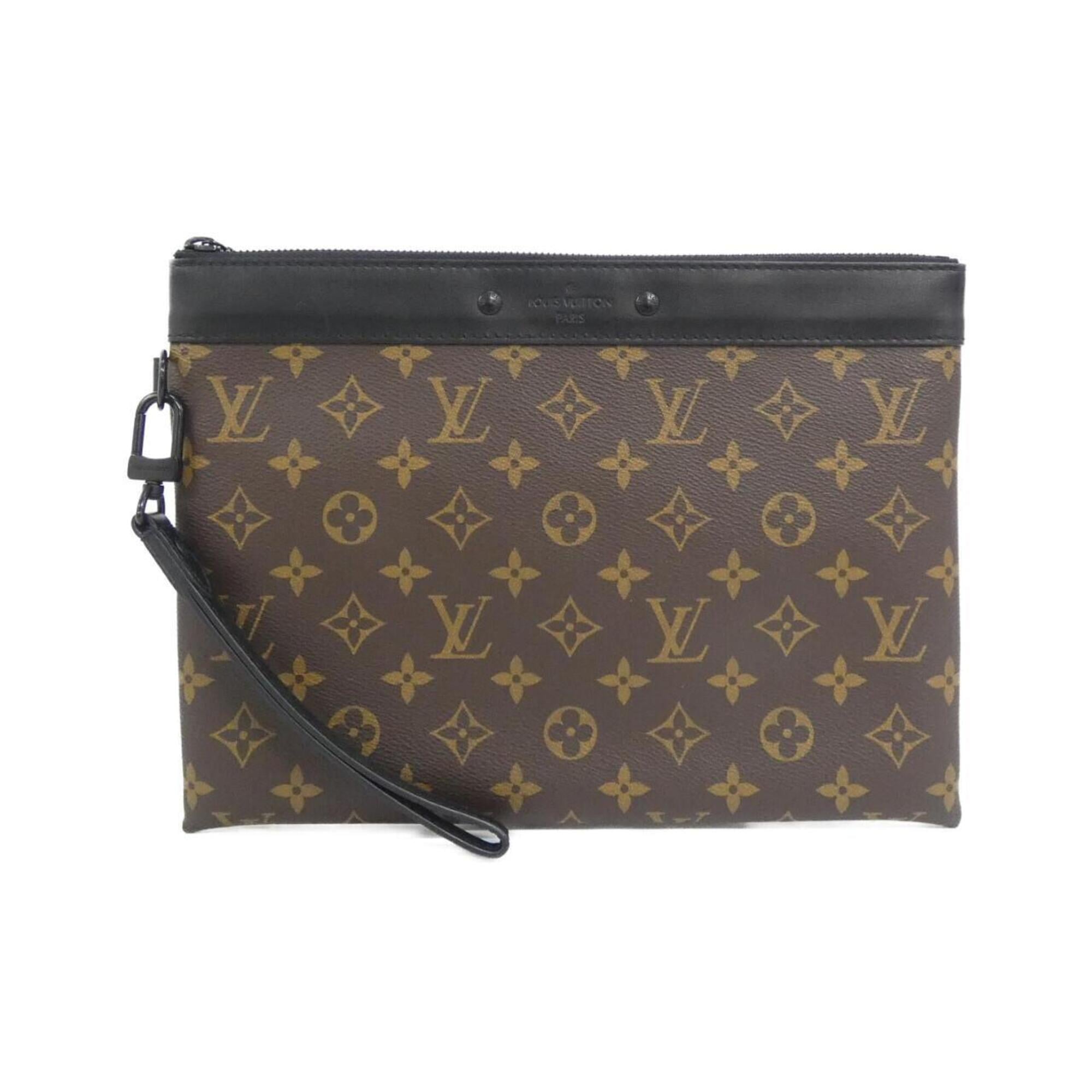 Louis Vuitton Monogram Macassar Black Marron Coated Canvas Pochette (Pre-Owned)