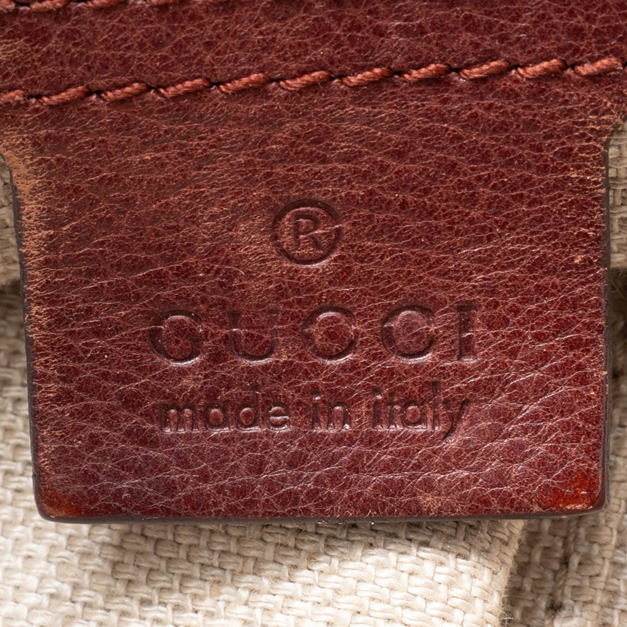Gucci Gg Canvas Beige Brown Gg Canvas Leather Tote Bag (Pre-Owned)